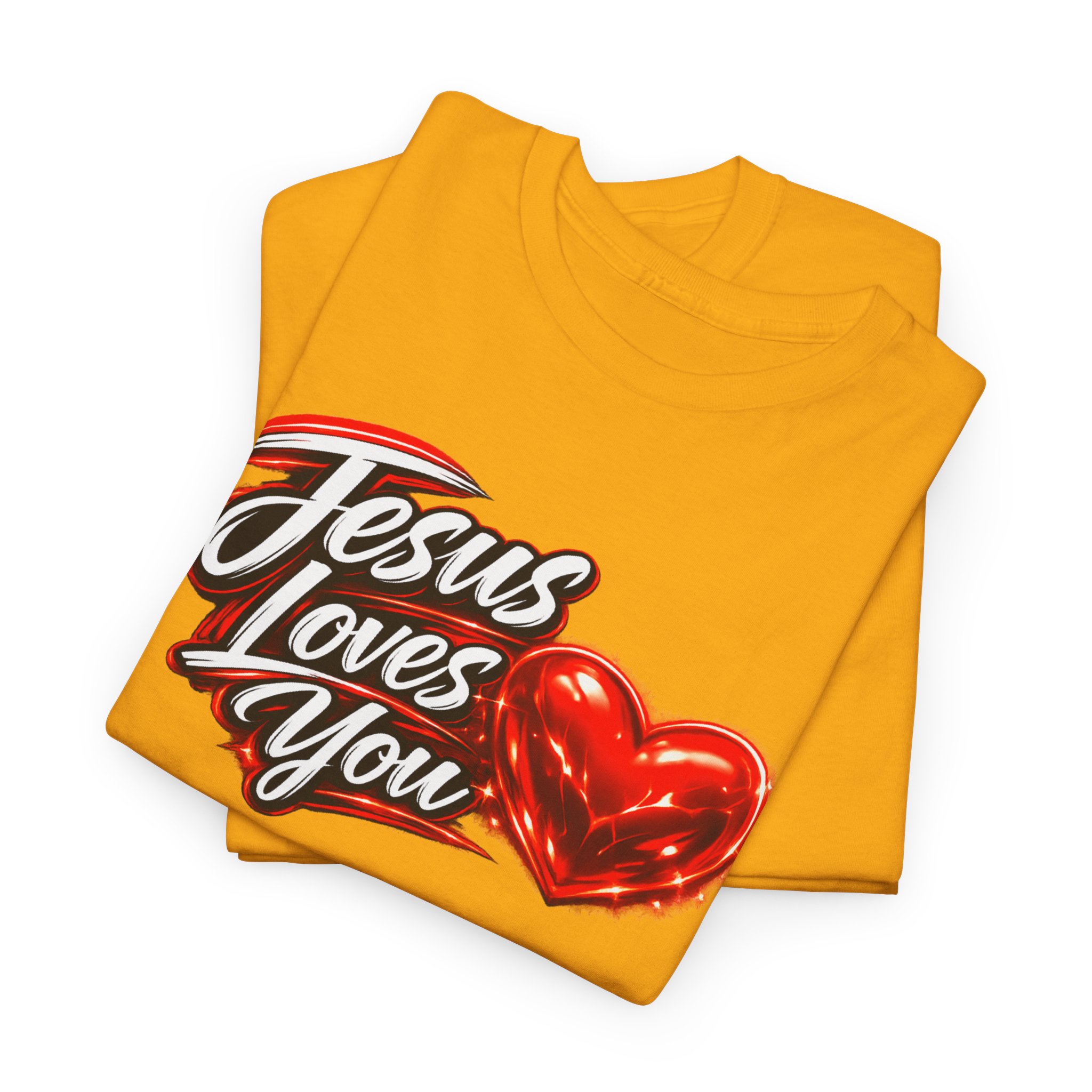 Jesus Loves You — Heart Design Tee - Image 3