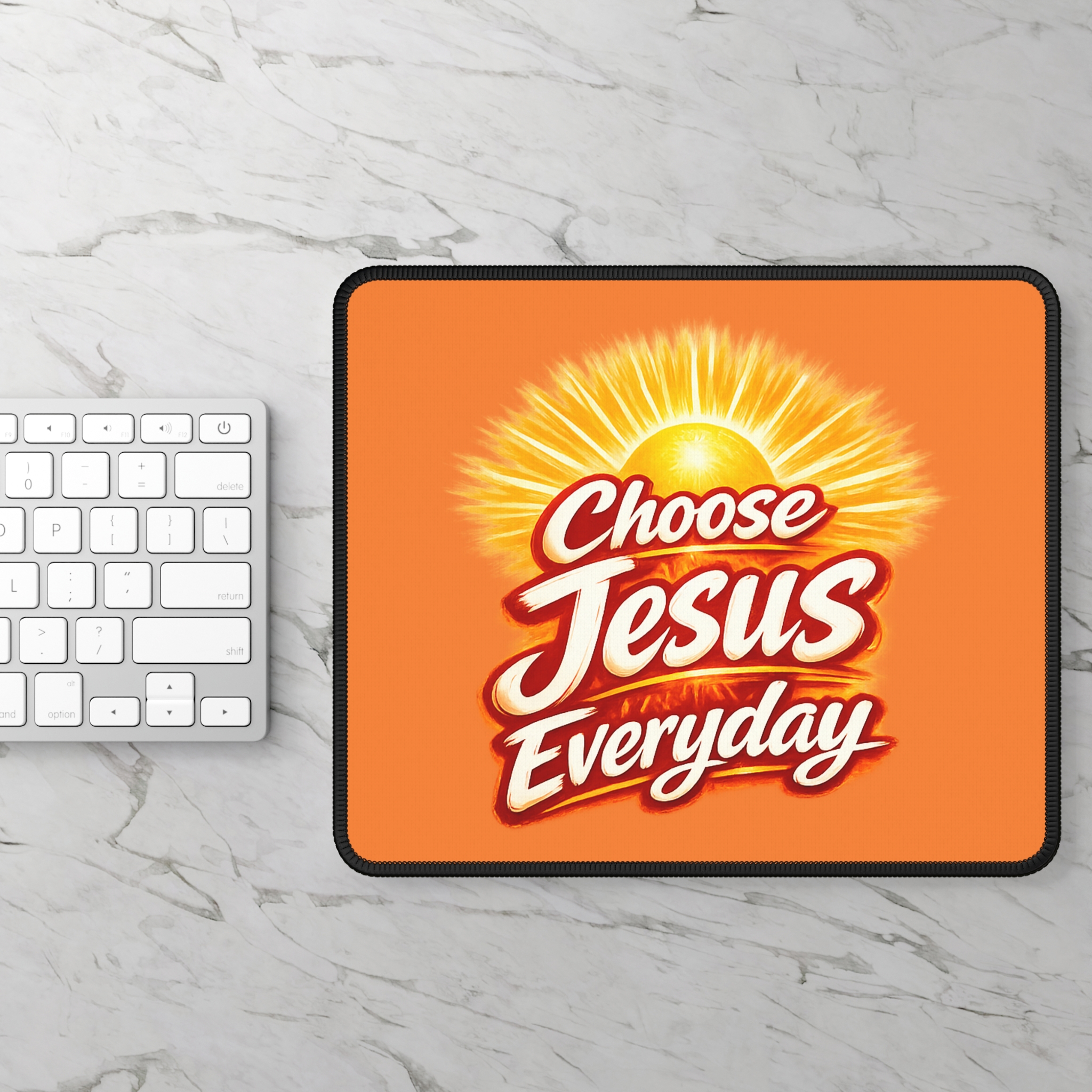 Choose Jesus Everyday — Sunrise Faith Mouse Pad - Image 2