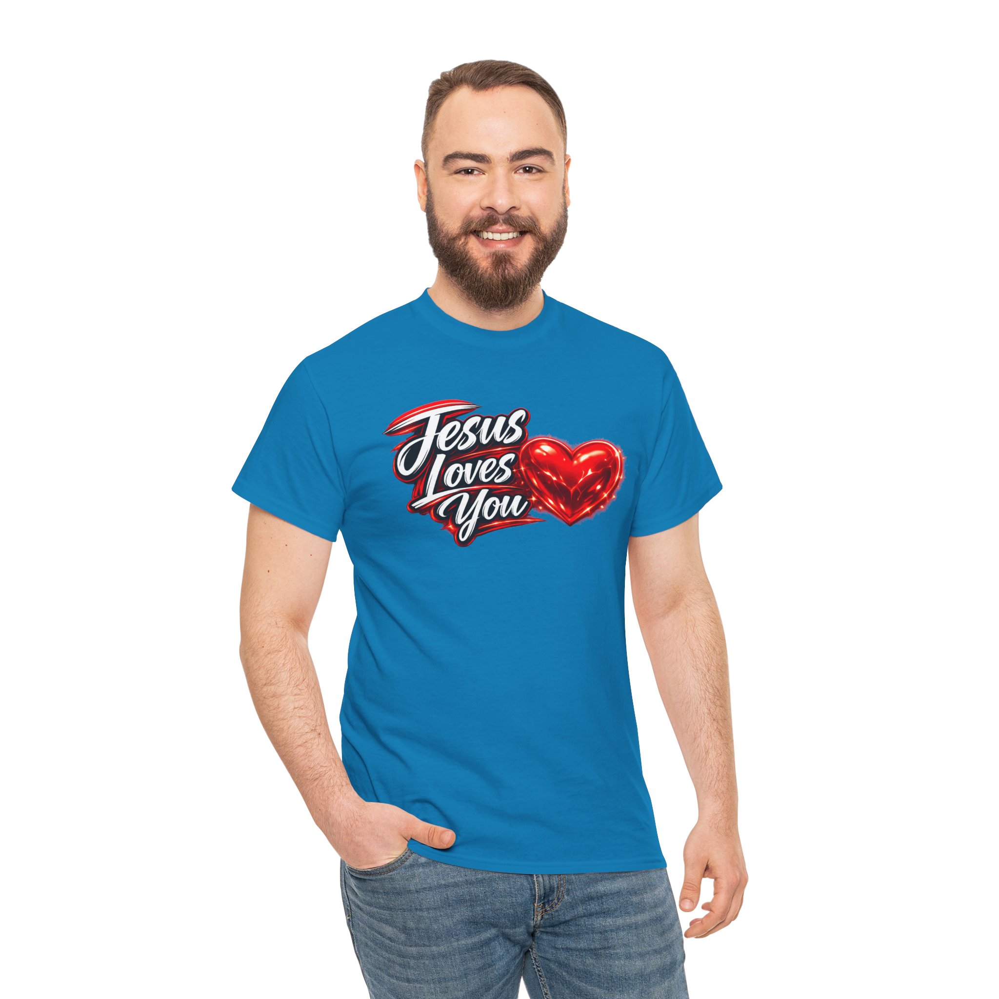 Jesus Loves You — Heart Design Tee - Image 47