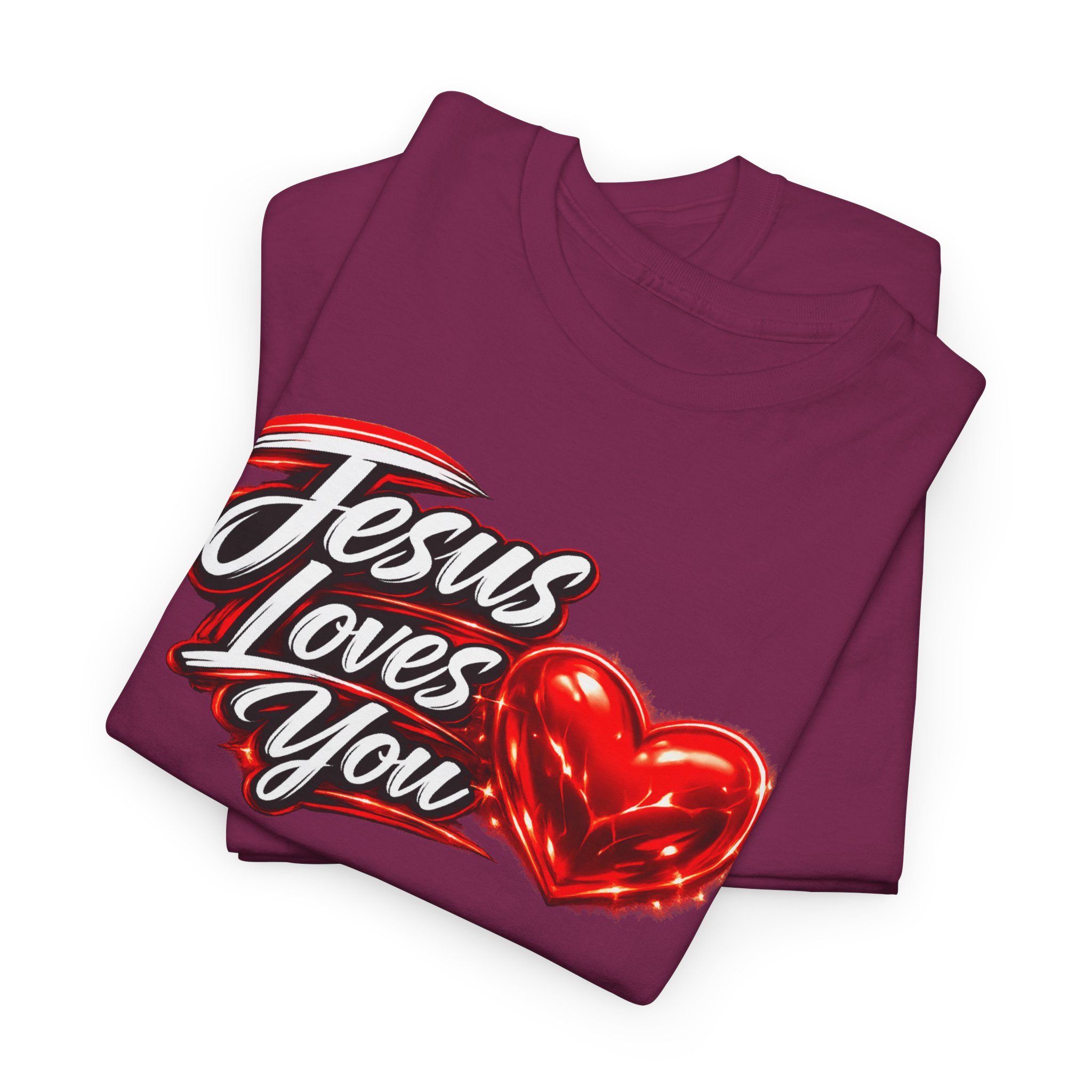 Jesus Loves You — Heart Design Tee - Image 80