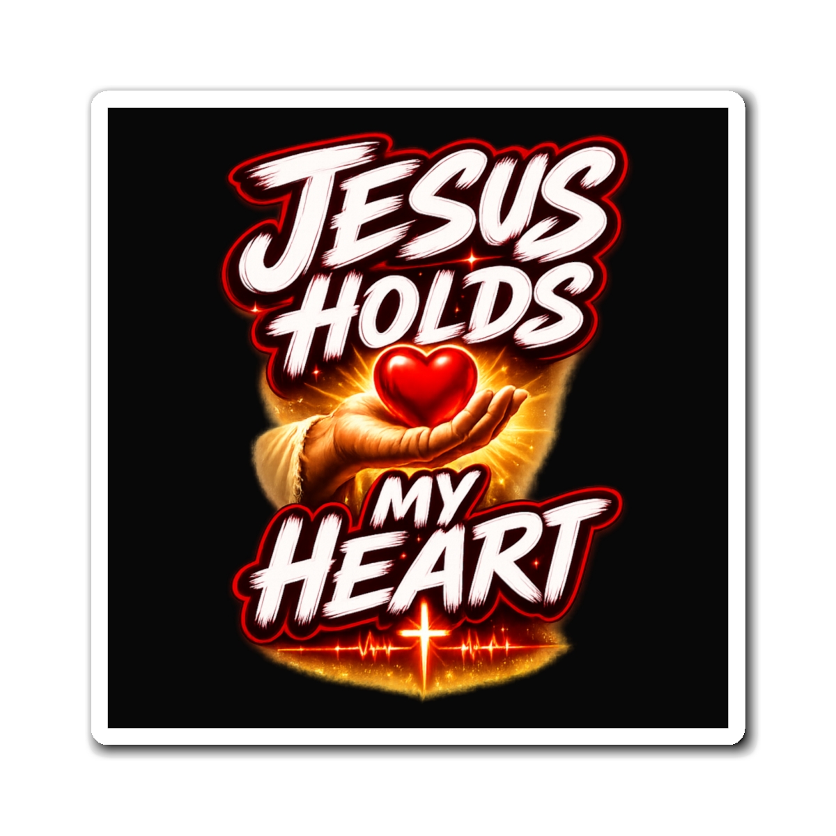 Jesus Holds My Heart Magnet — Crimson Mercy Reminder - Image 5