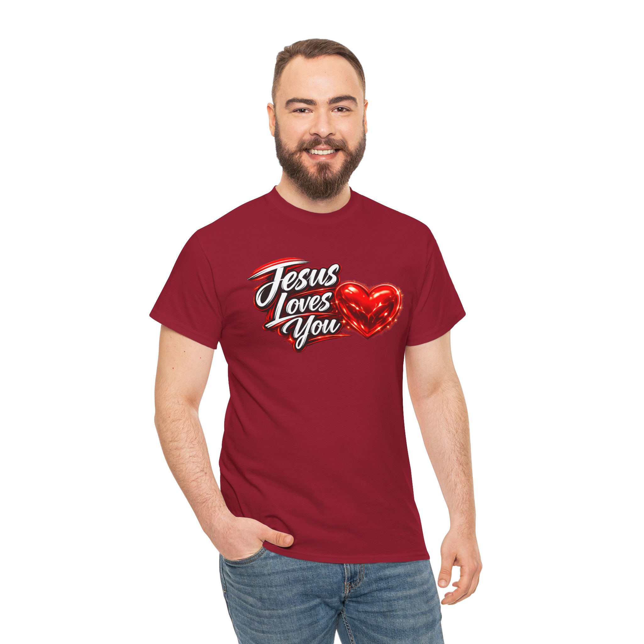 Jesus Loves You — Heart Design Tee - Image 71
