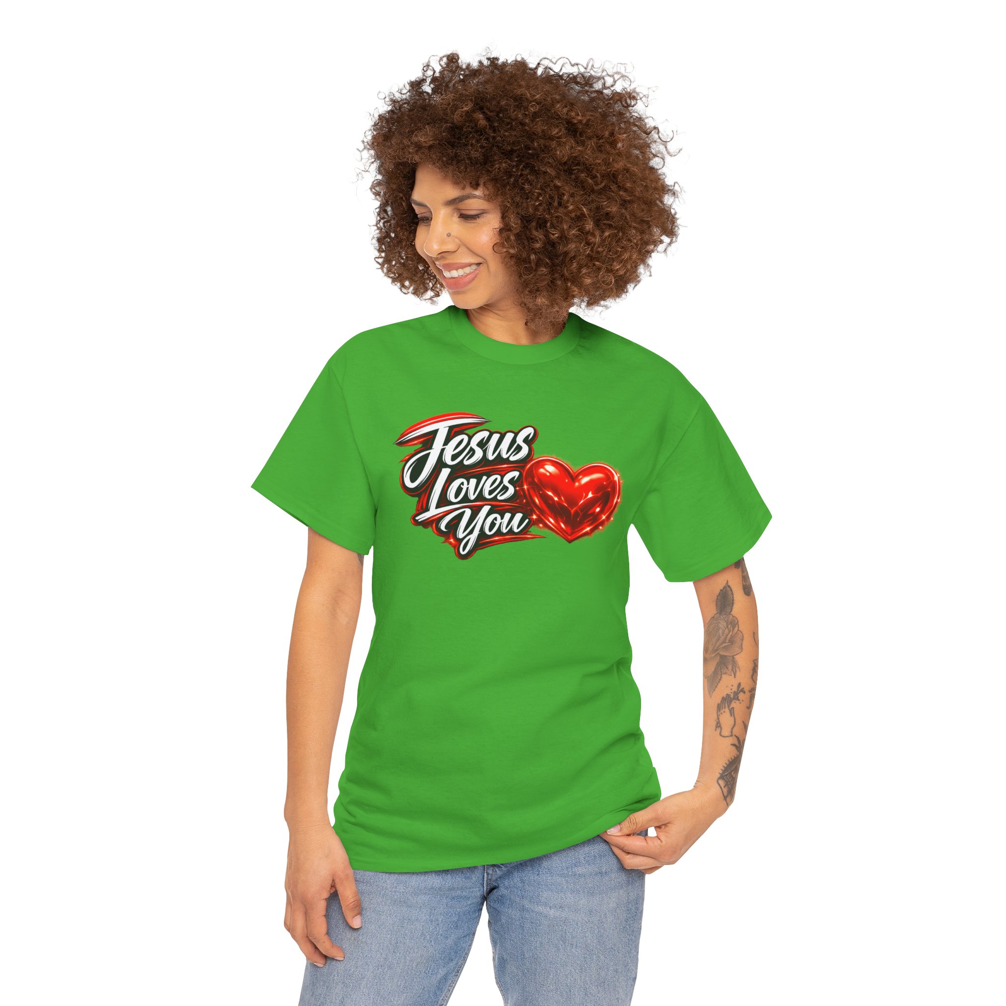 Jesus Loves You — Heart Design Tee - Image 34