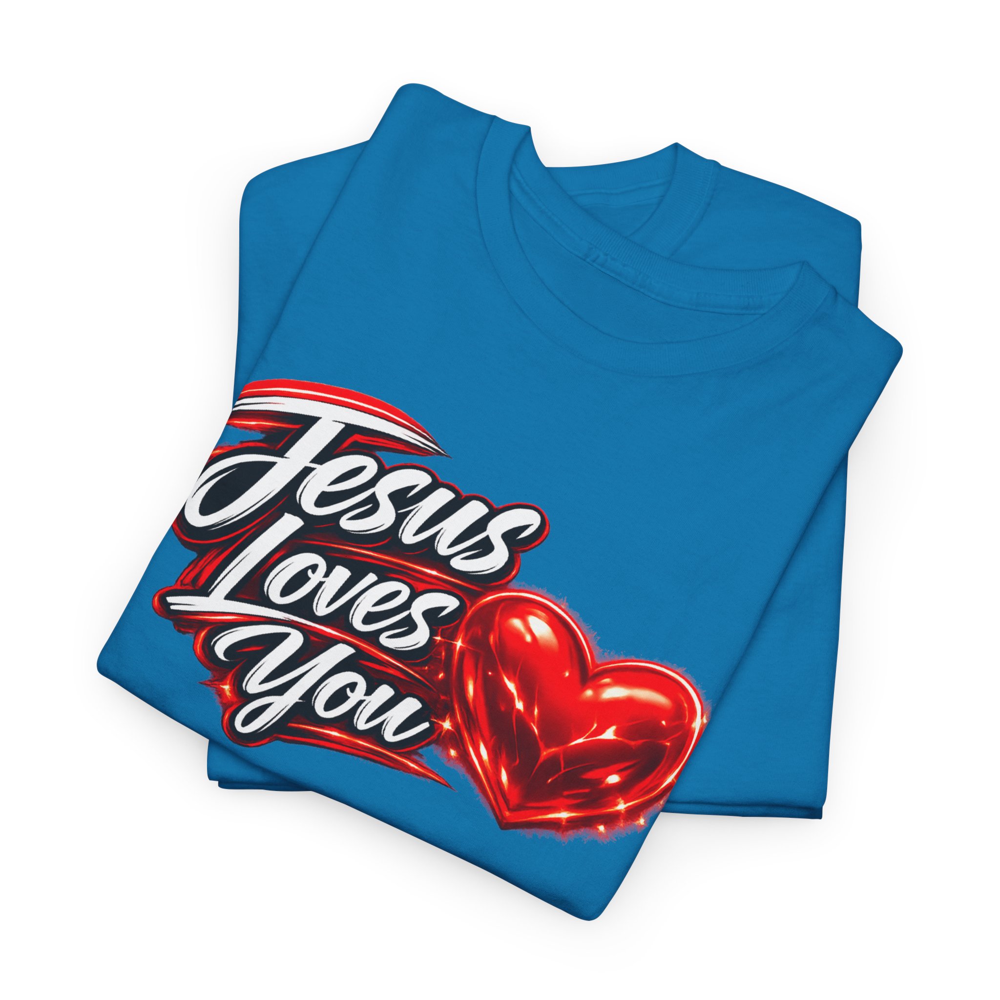 Jesus Loves You — Heart Design Tee - Image 44