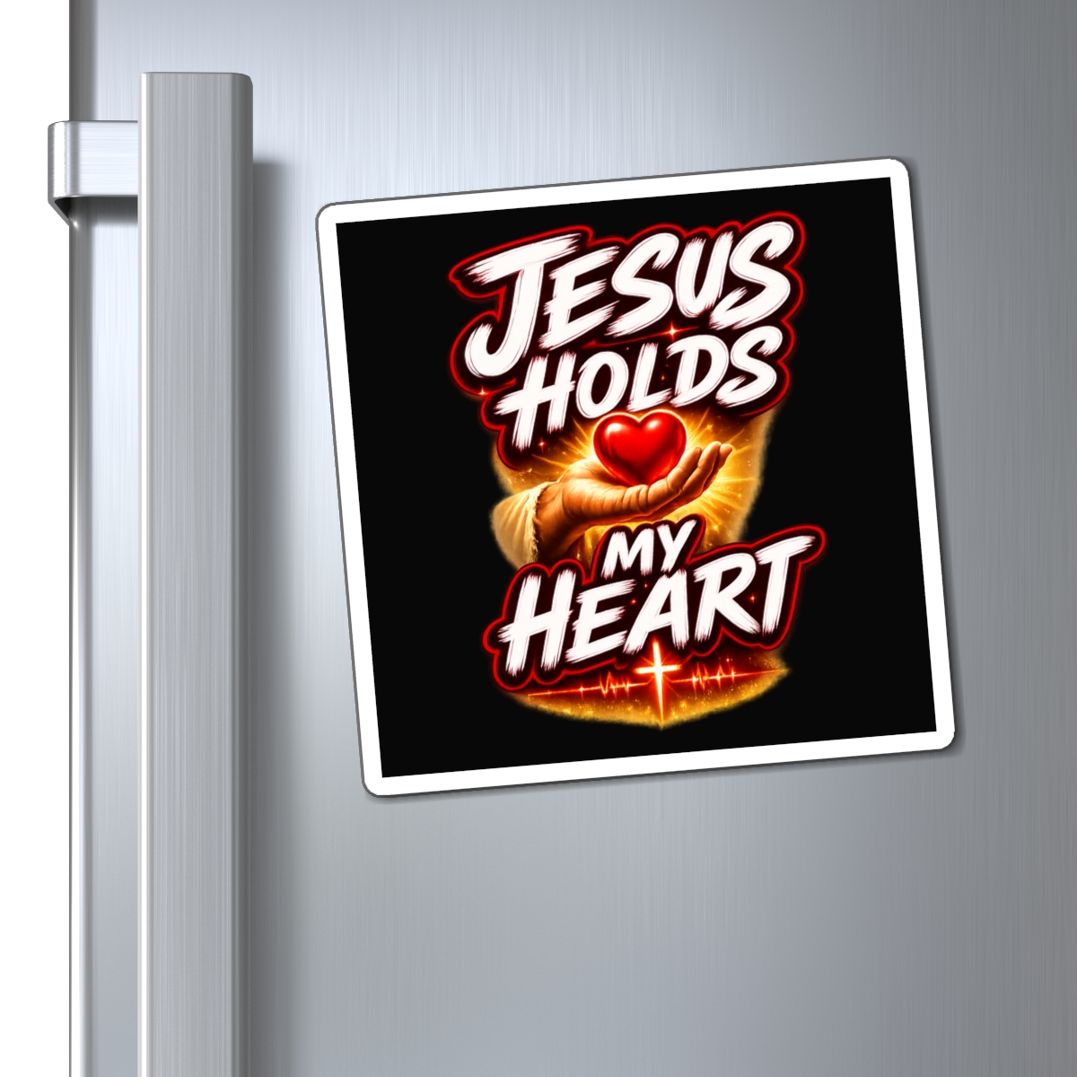 Jesus Holds My Heart Magnet — Crimson Mercy Reminder - Image 6