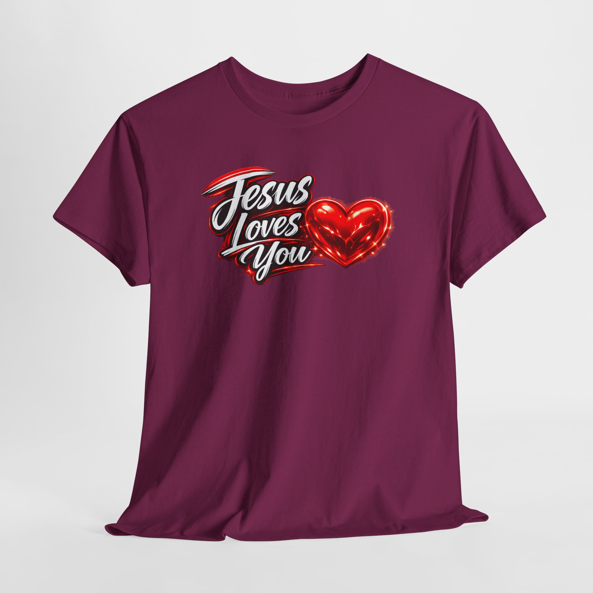 Jesus Loves You — Heart Design Tee - Image 79