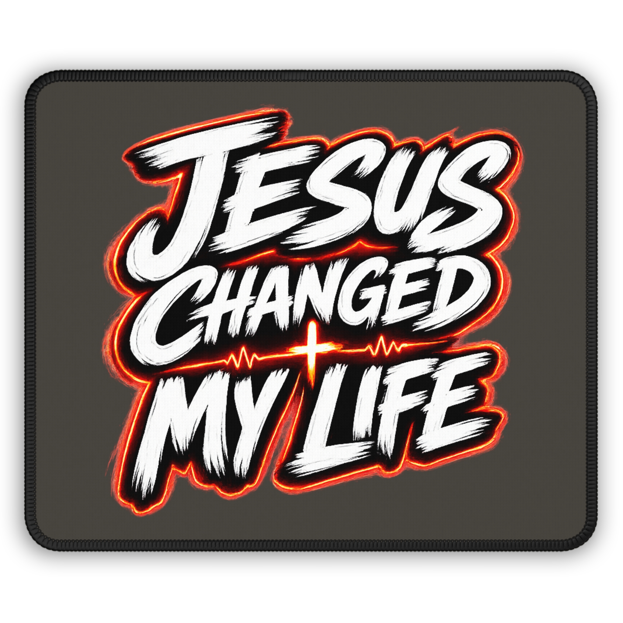 Jesus Changed My Life — Testimony Flame Mouse Pad