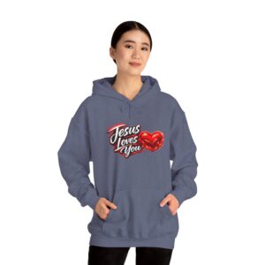 Jesus Loves You – Heart Design Hoodie