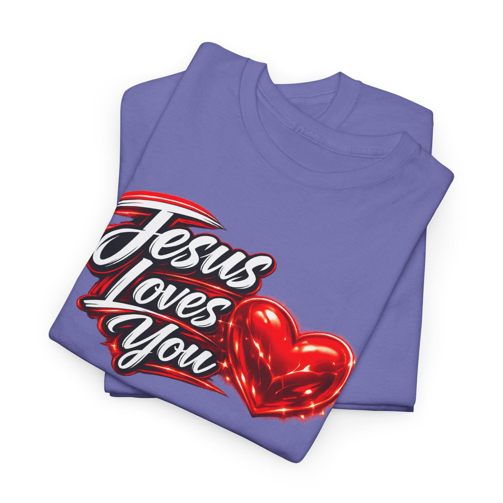 Jesus Loves You — Heart Design Tee - Image 50