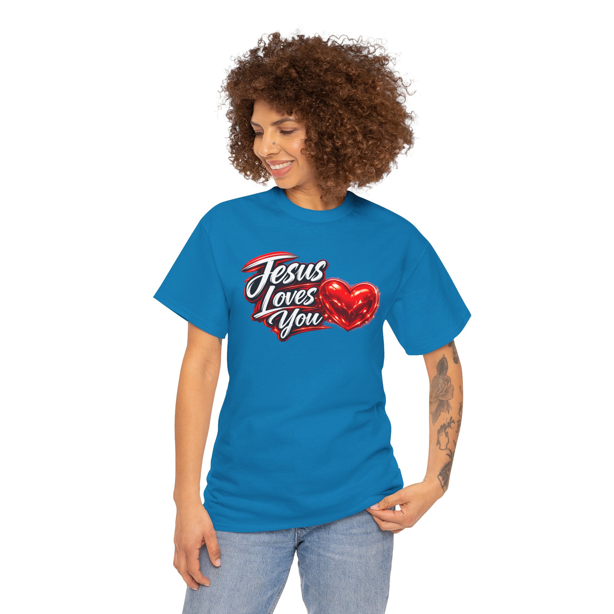 Jesus Loves You — Heart Design Tee - Image 46