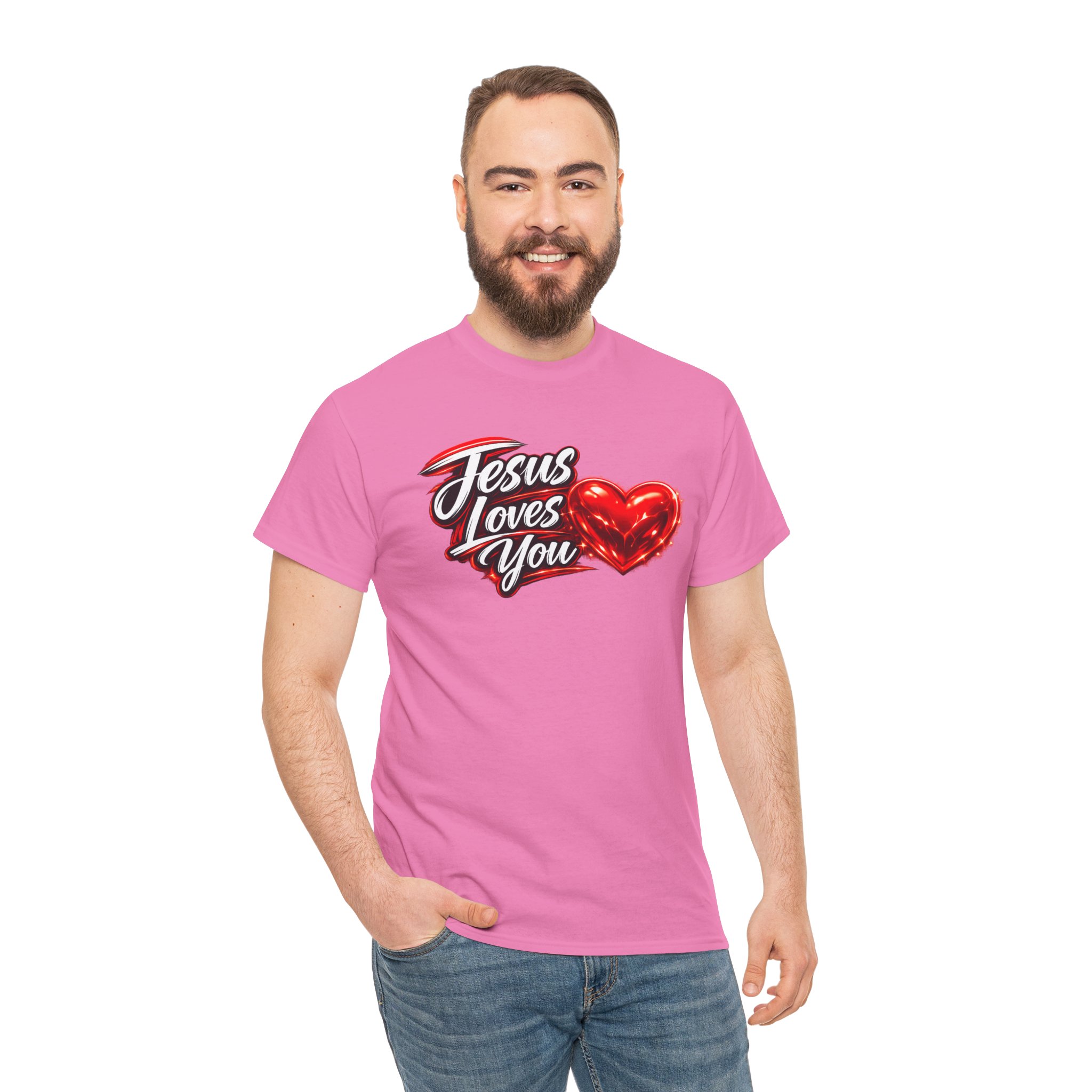 Jesus Loves You — Heart Design Tee - Image 77