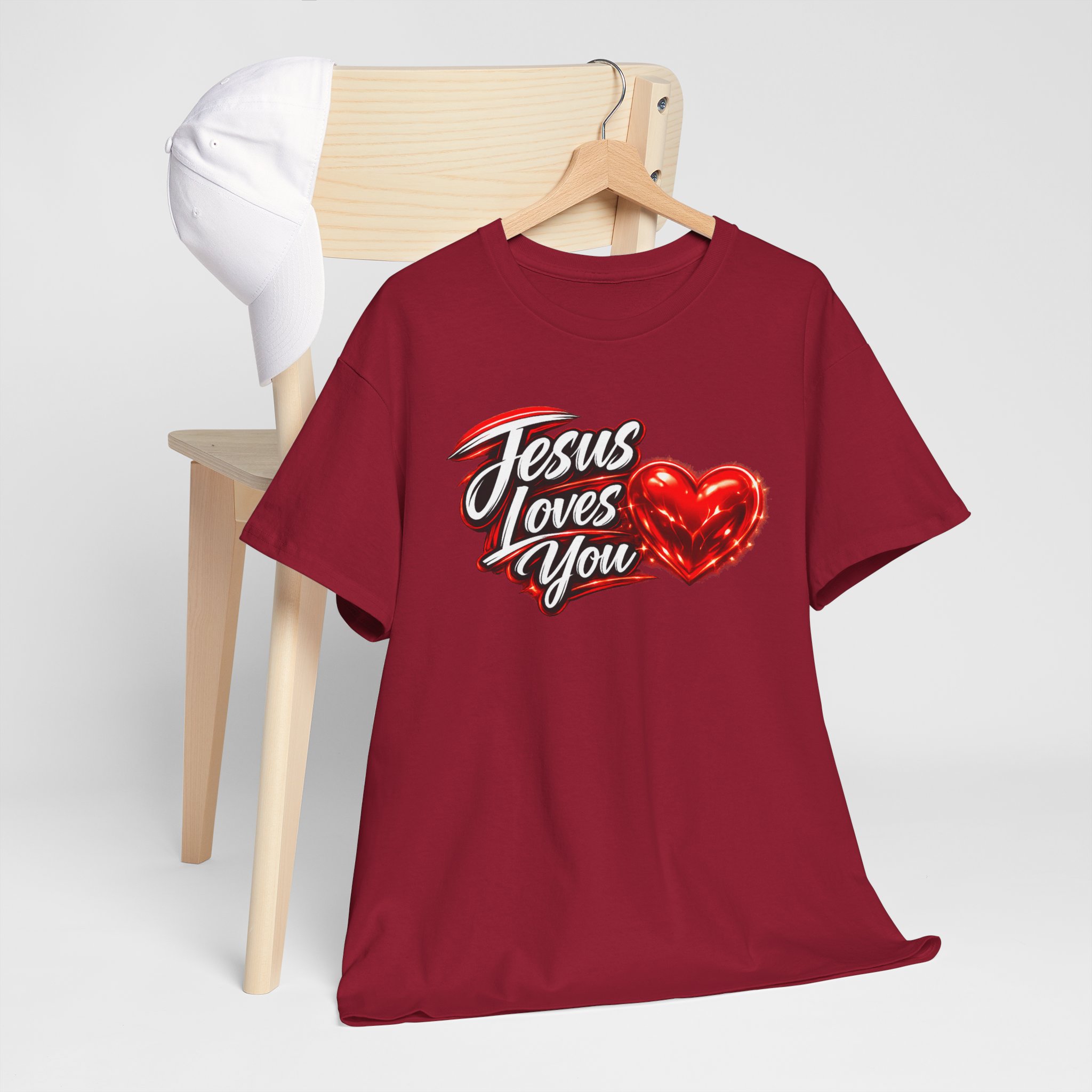 Jesus Loves You — Heart Design Tee - Image 69