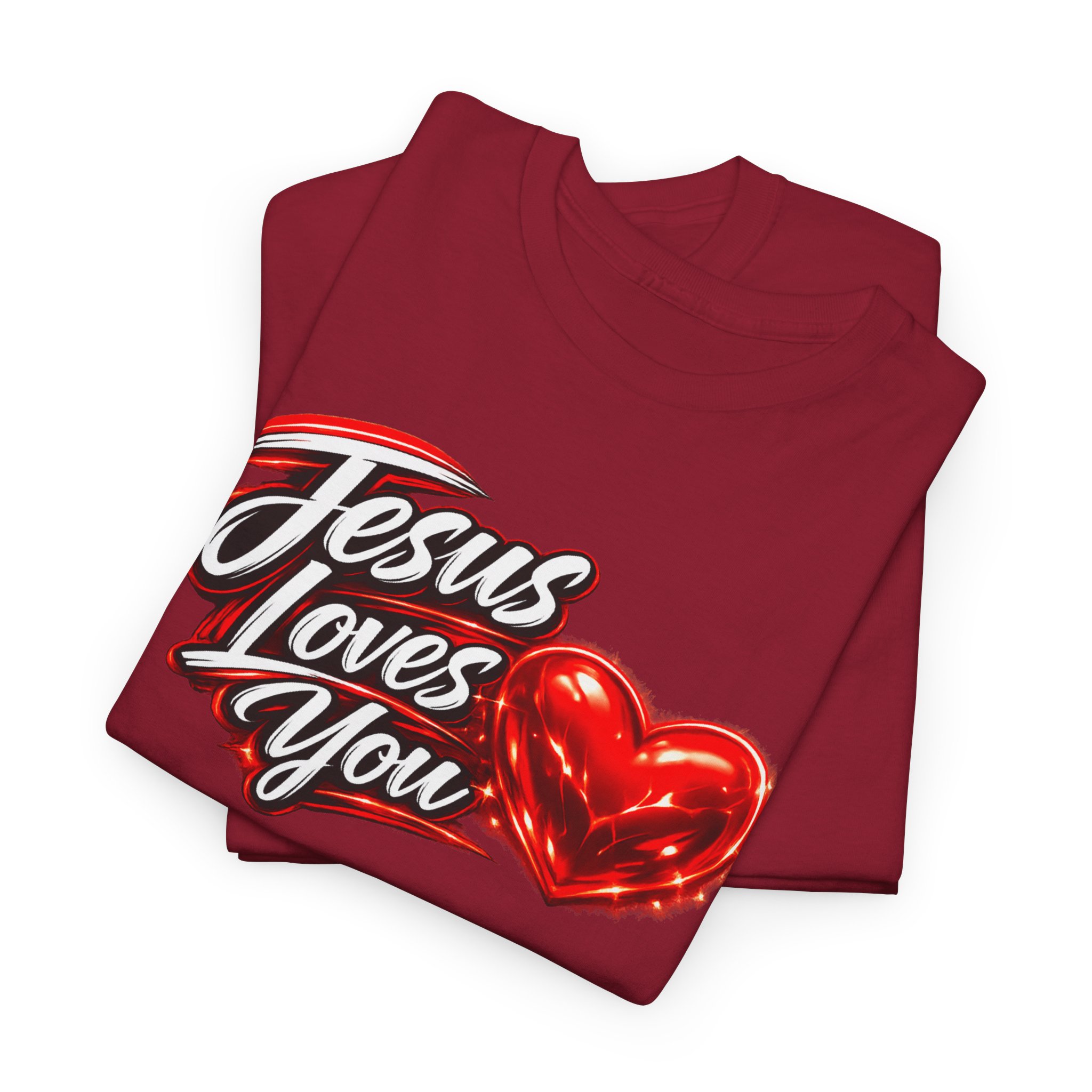 Jesus Loves You — Heart Design Tee - Image 68