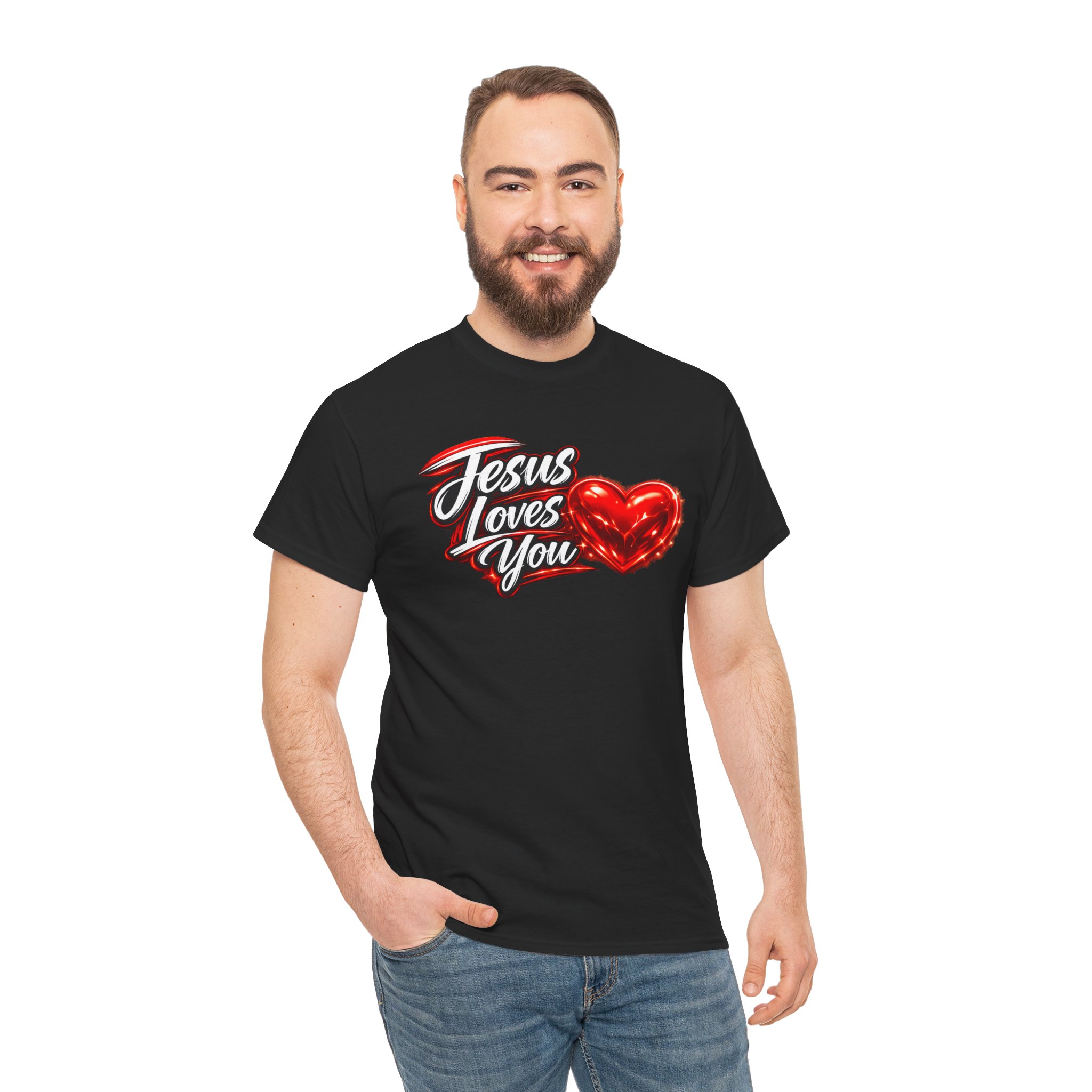 Jesus Loves You — Heart Design Tee - Image 17
