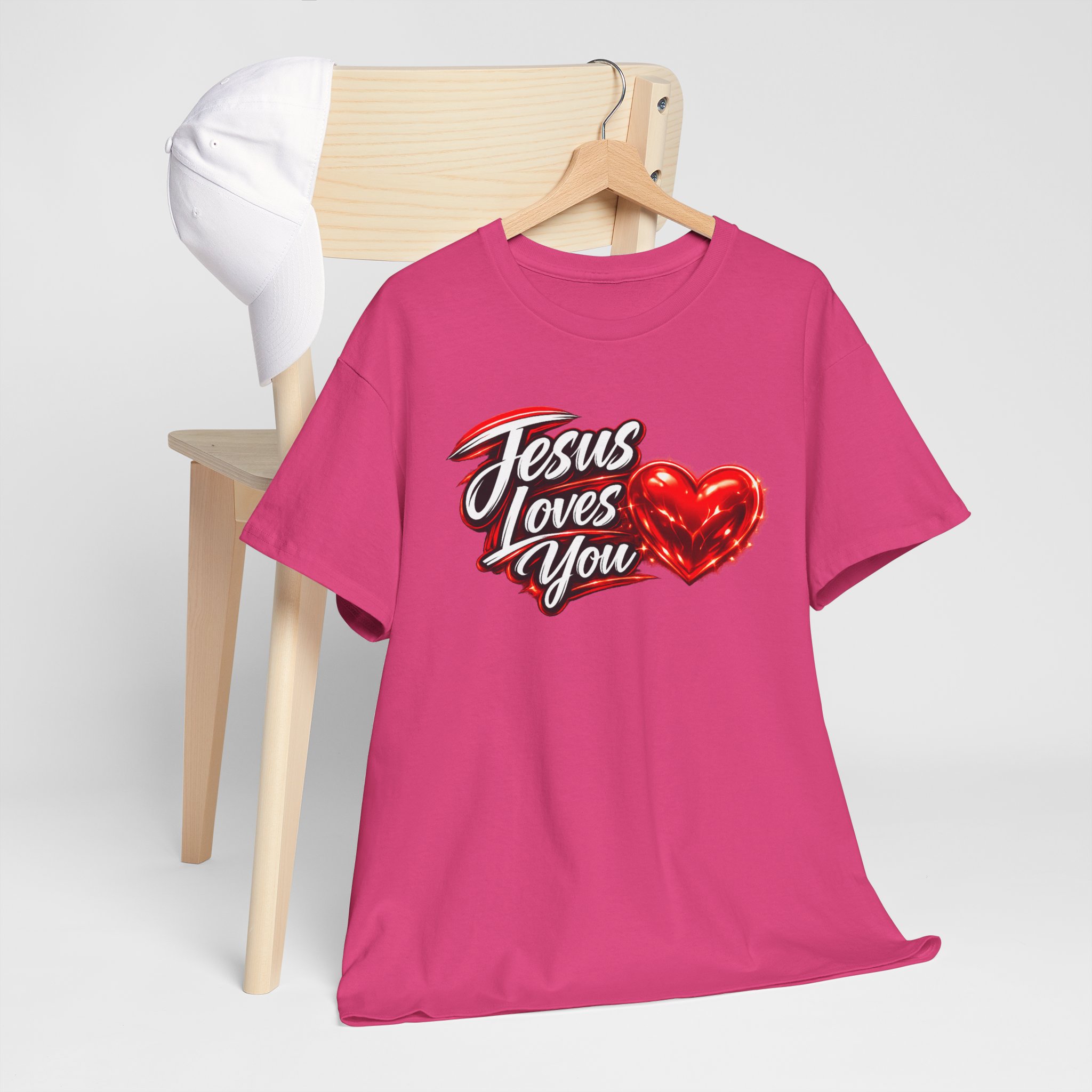 Jesus Loves You — Heart Design Tee - Image 63