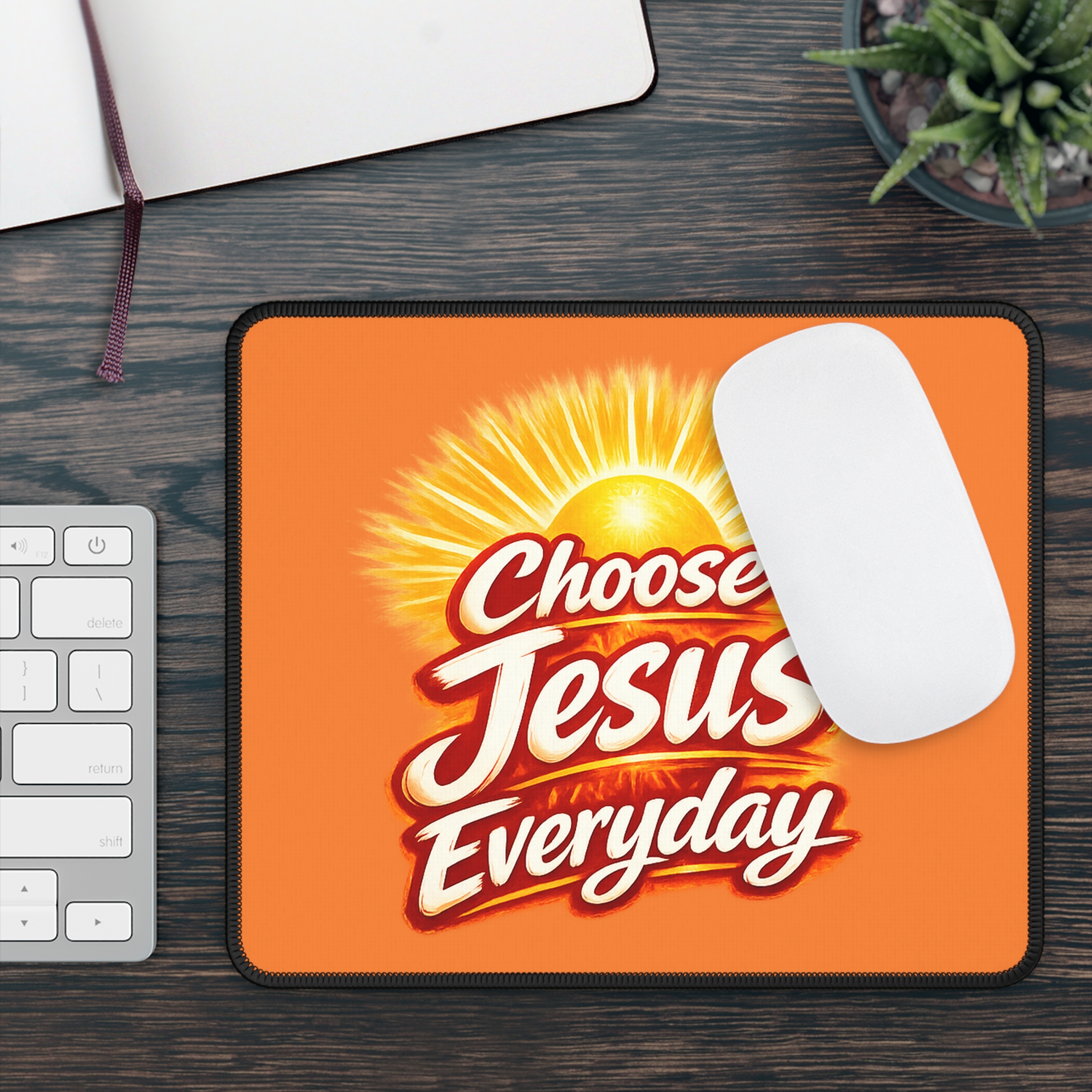 Choose Jesus Everyday — Sunrise Faith Mouse Pad - Image 3