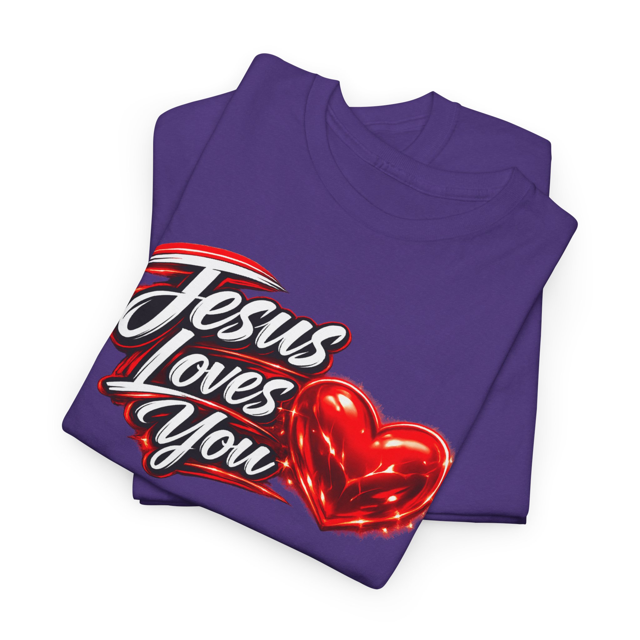 Jesus Loves You — Heart Design Tee - Image 56