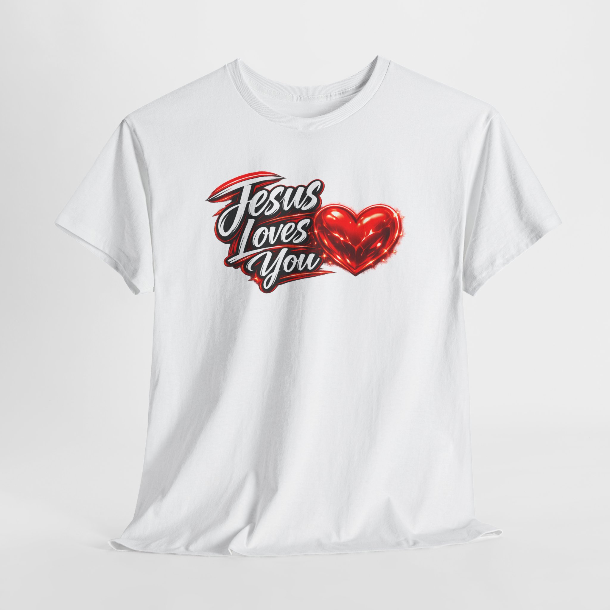 Jesus Loves You — Heart Design Tee - Image 7