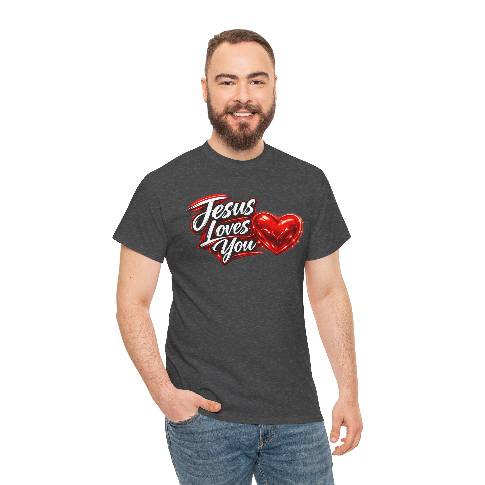 Jesus Loves You — Heart Design Tee - Image 41