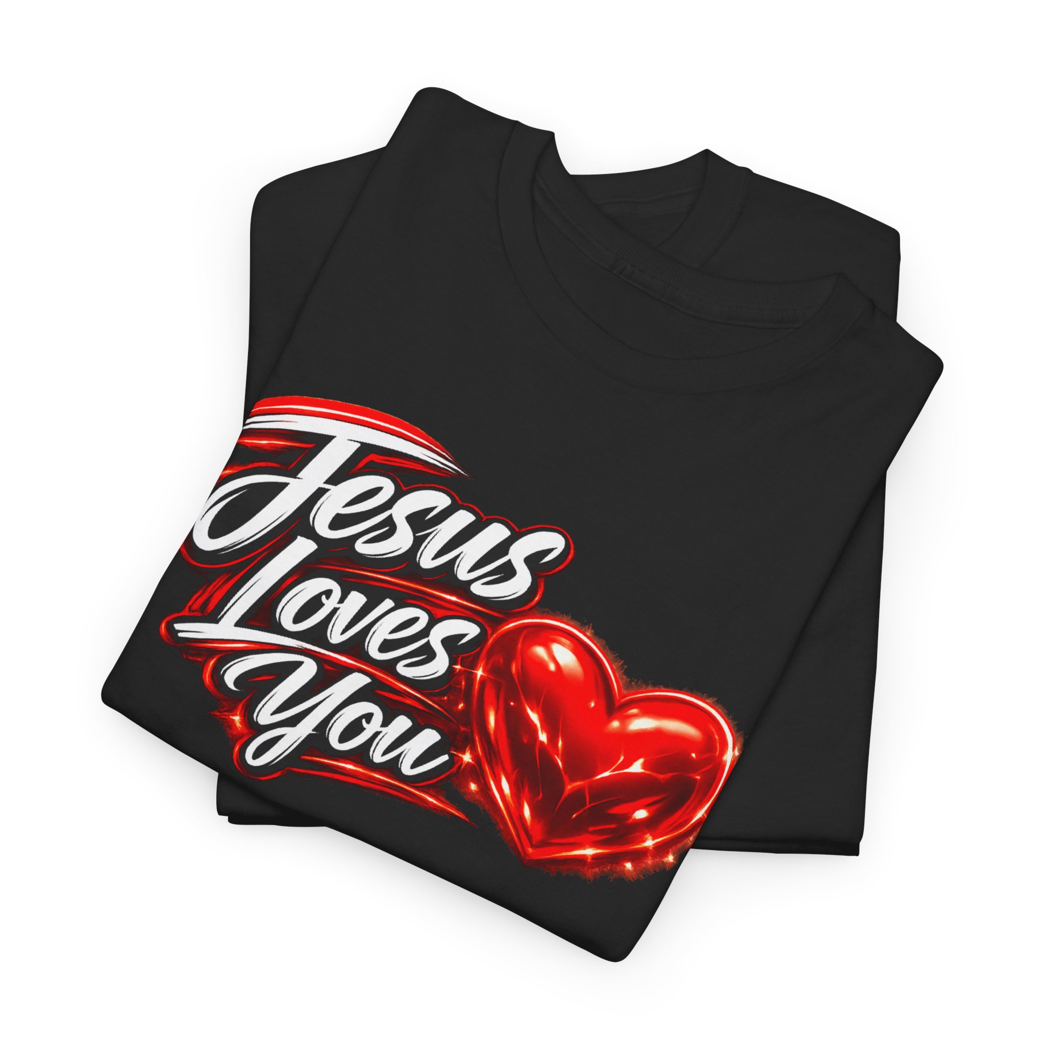 Jesus Loves You — Heart Design Tee - Image 14