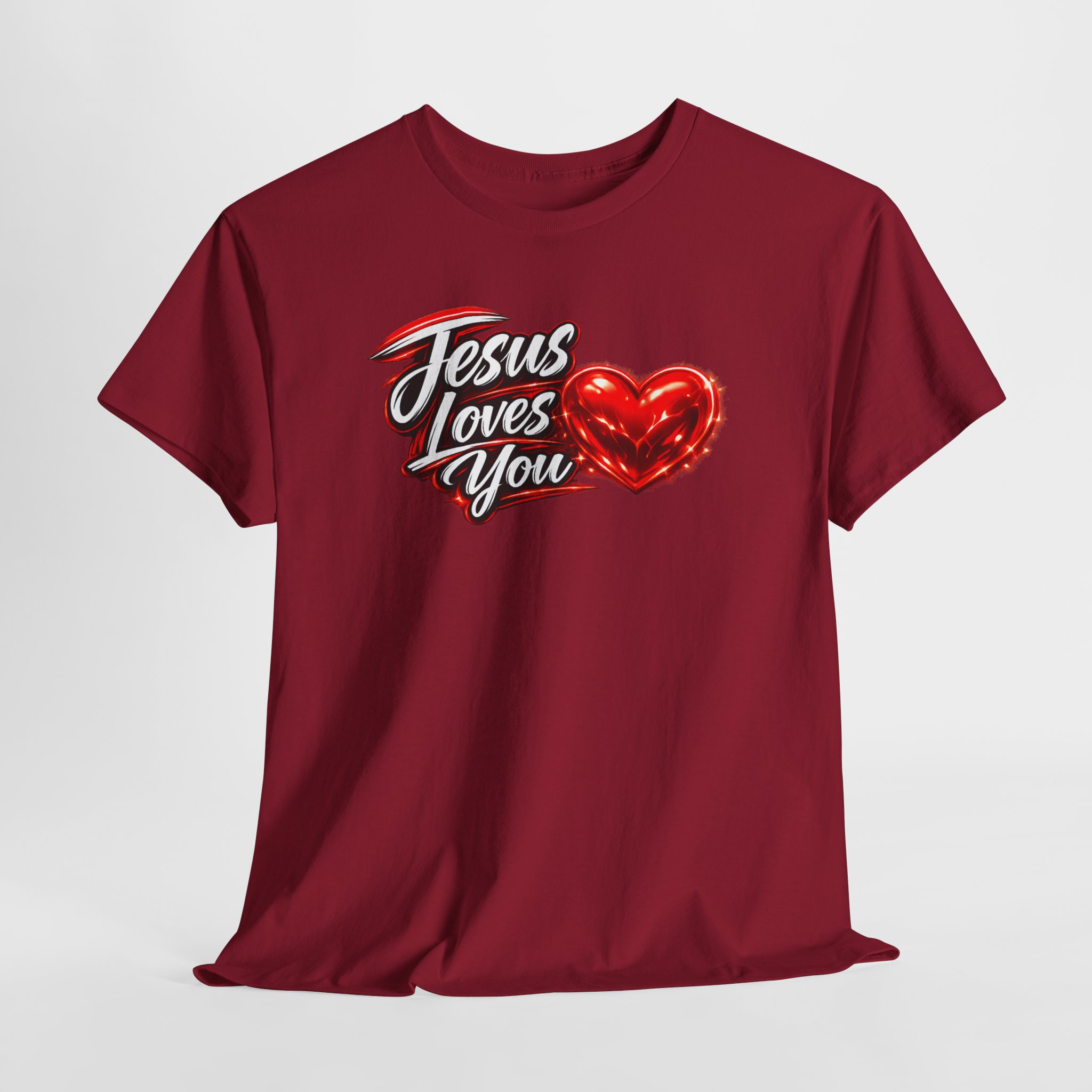 Jesus Loves You — Heart Design Tee - Image 67
