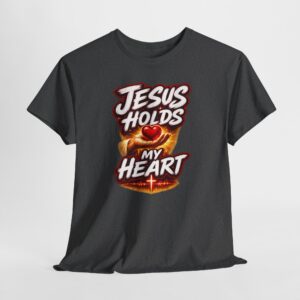 Jesus Holds My Heart Tee — Crimson Mercy Edition