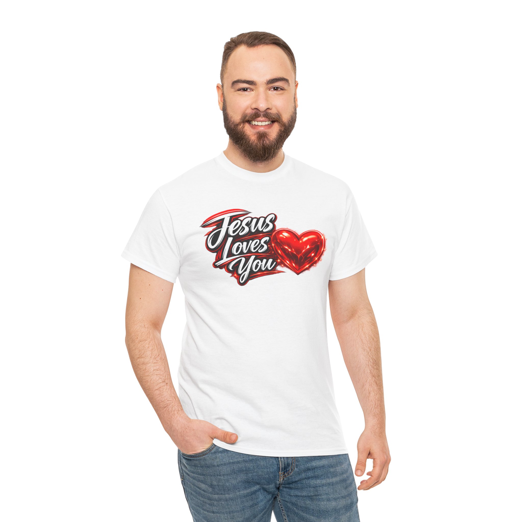 Jesus Loves You — Heart Design Tee - Image 11