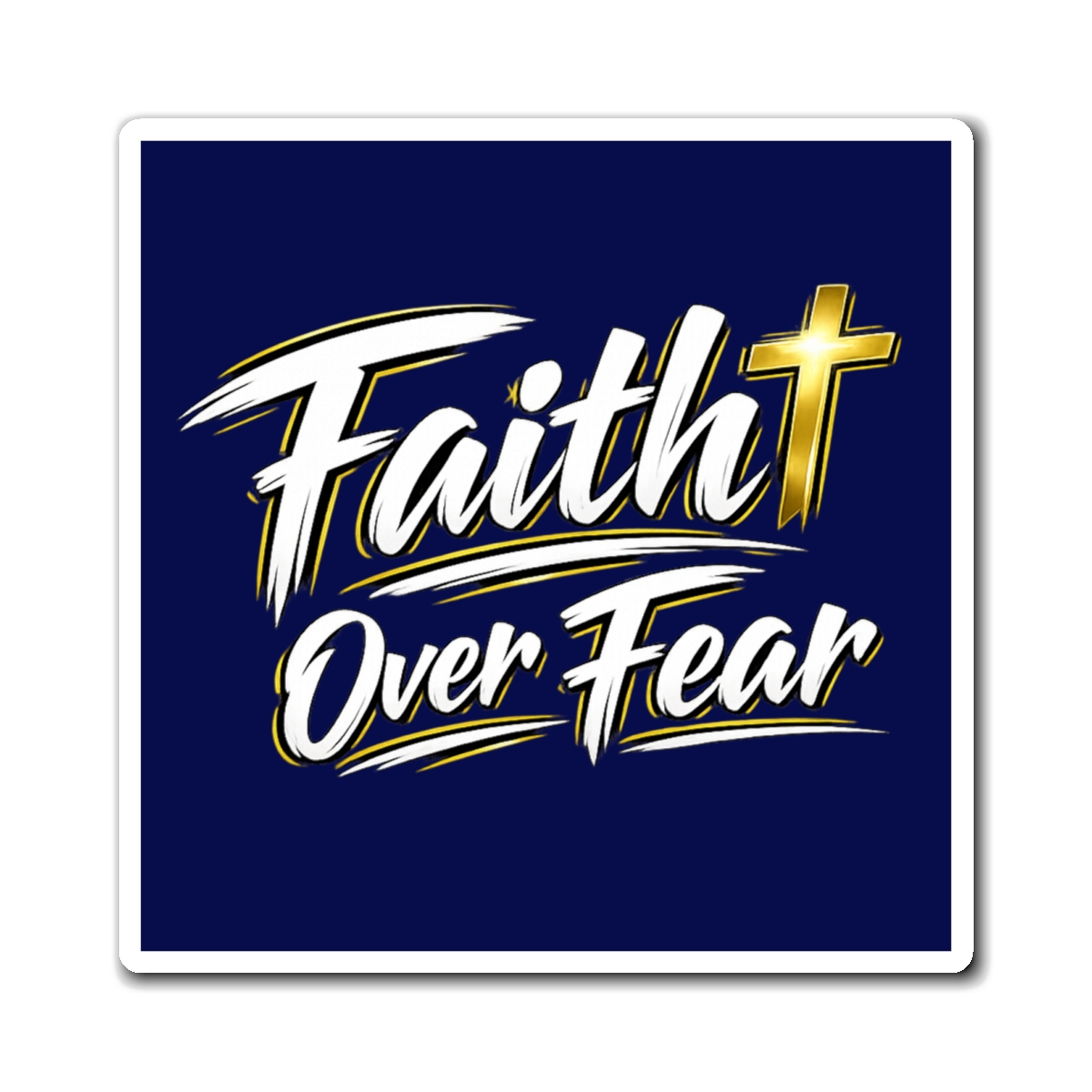 Faith Over Fear Magnet — Golden Courage Reminder - Image 5