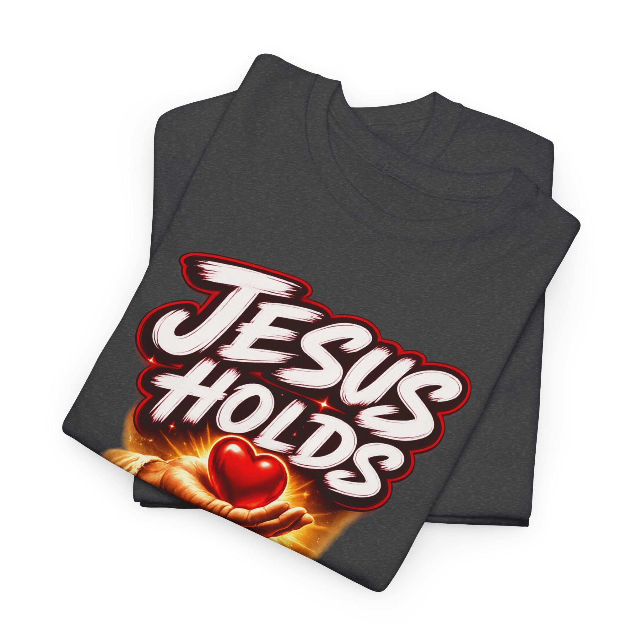 Jesus Holds My Heart Tee — Crimson Mercy Edition - Image 2