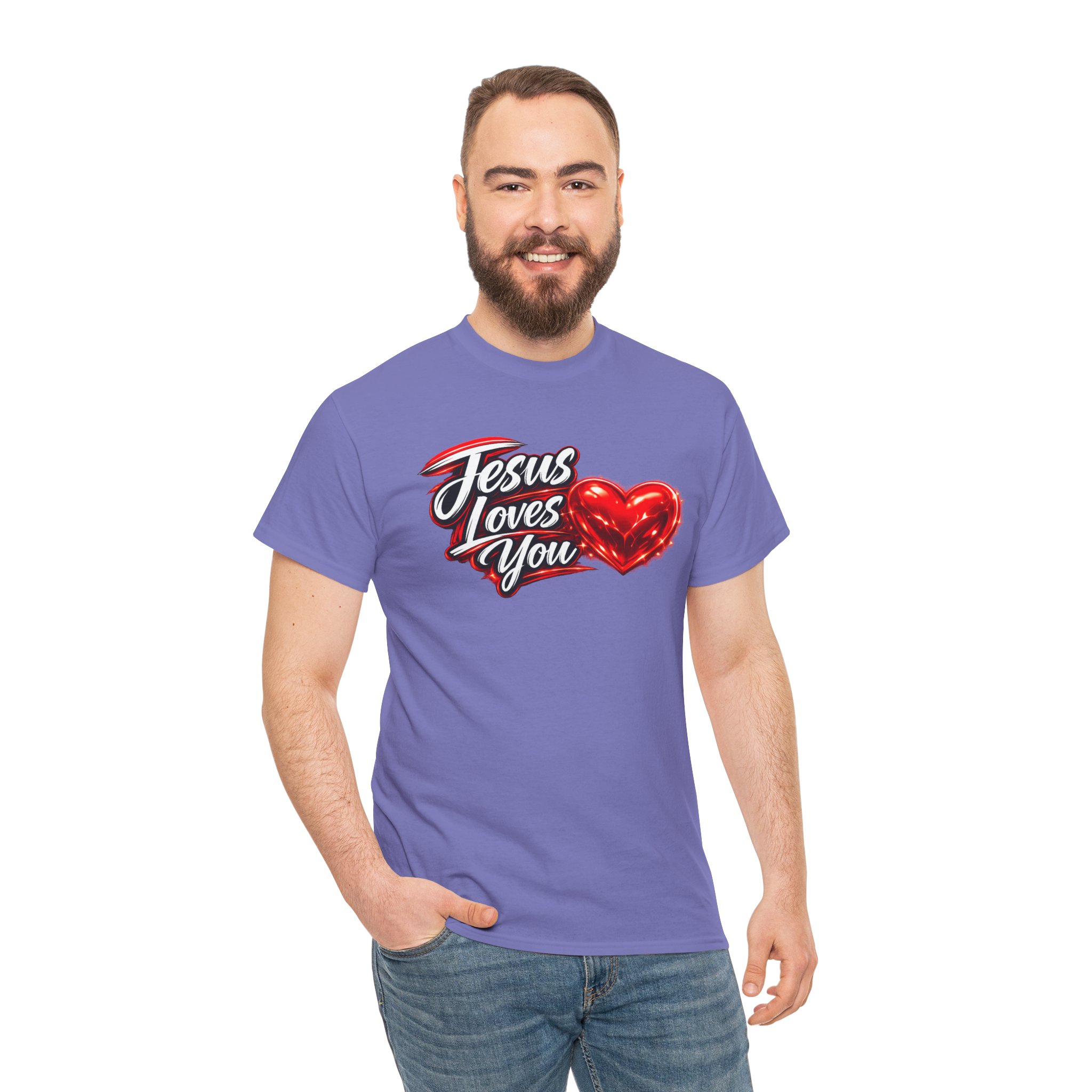 Jesus Loves You — Heart Design Tee - Image 53