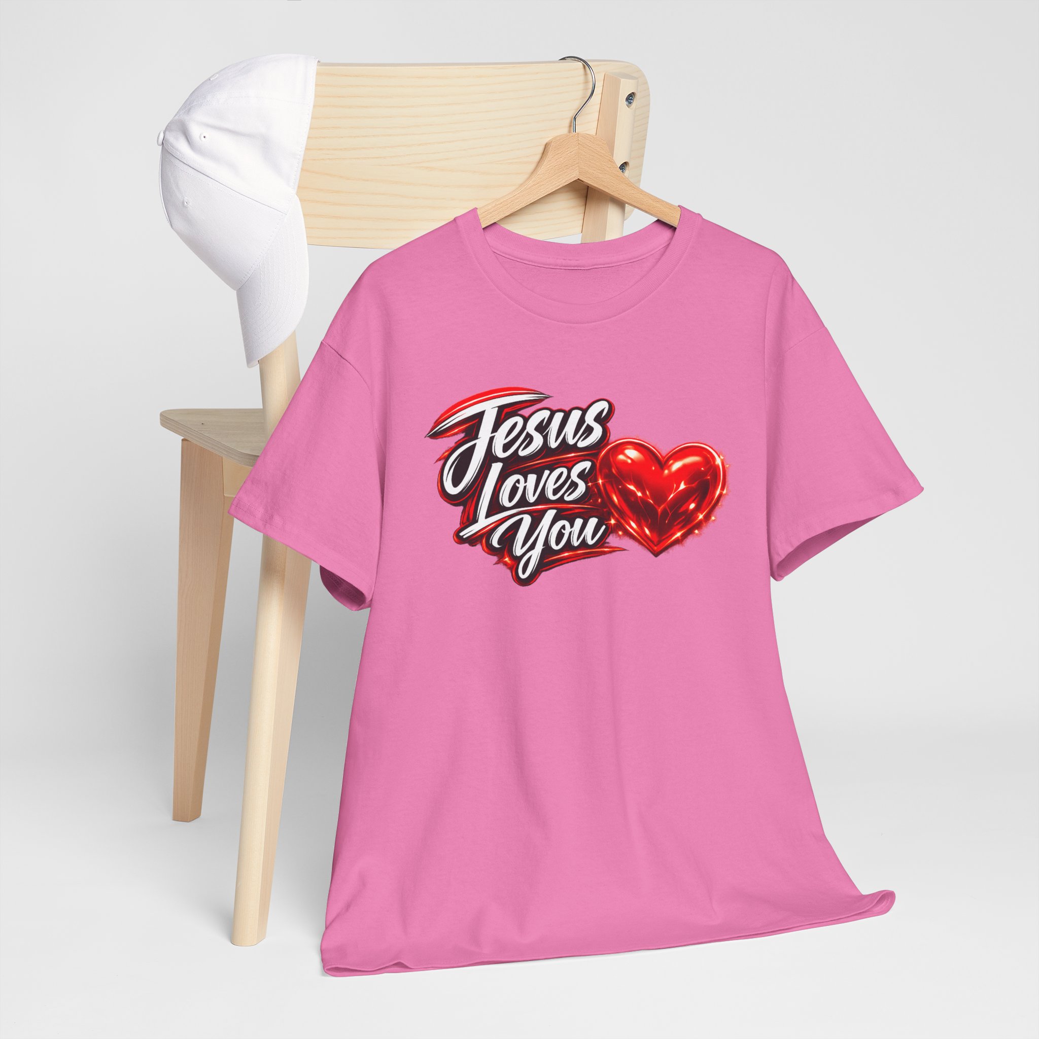 Jesus Loves You — Heart Design Tee - Image 75