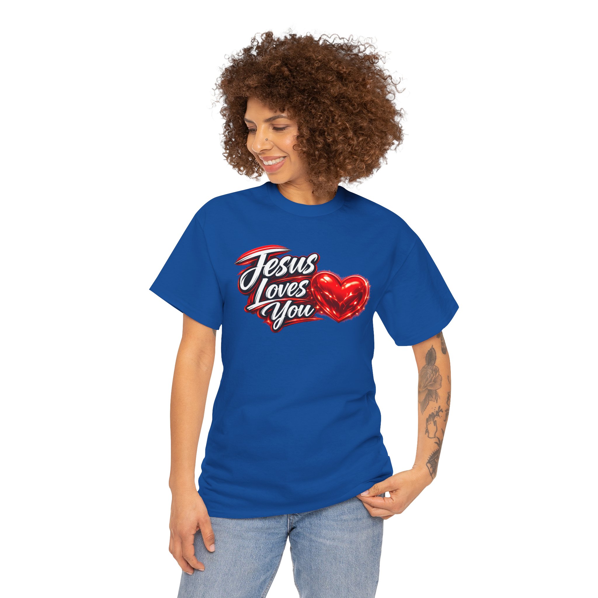 Jesus Loves You — Heart Design Tee - Image 22
