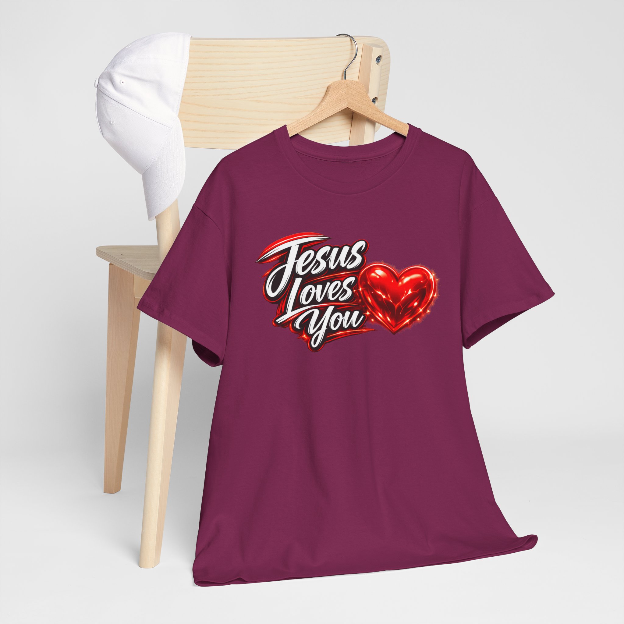Jesus Loves You — Heart Design Tee - Image 81