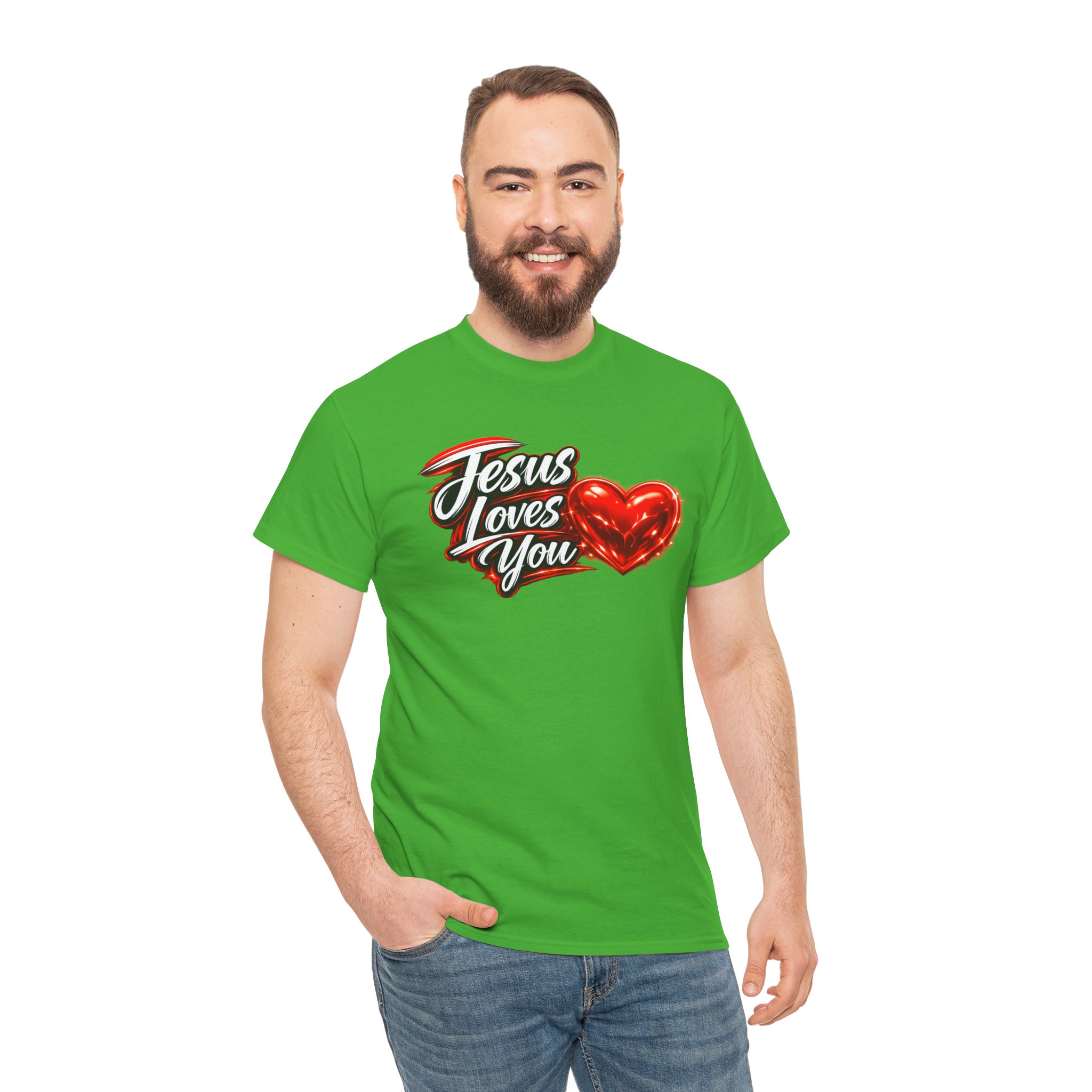 Jesus Loves You — Heart Design Tee - Image 35