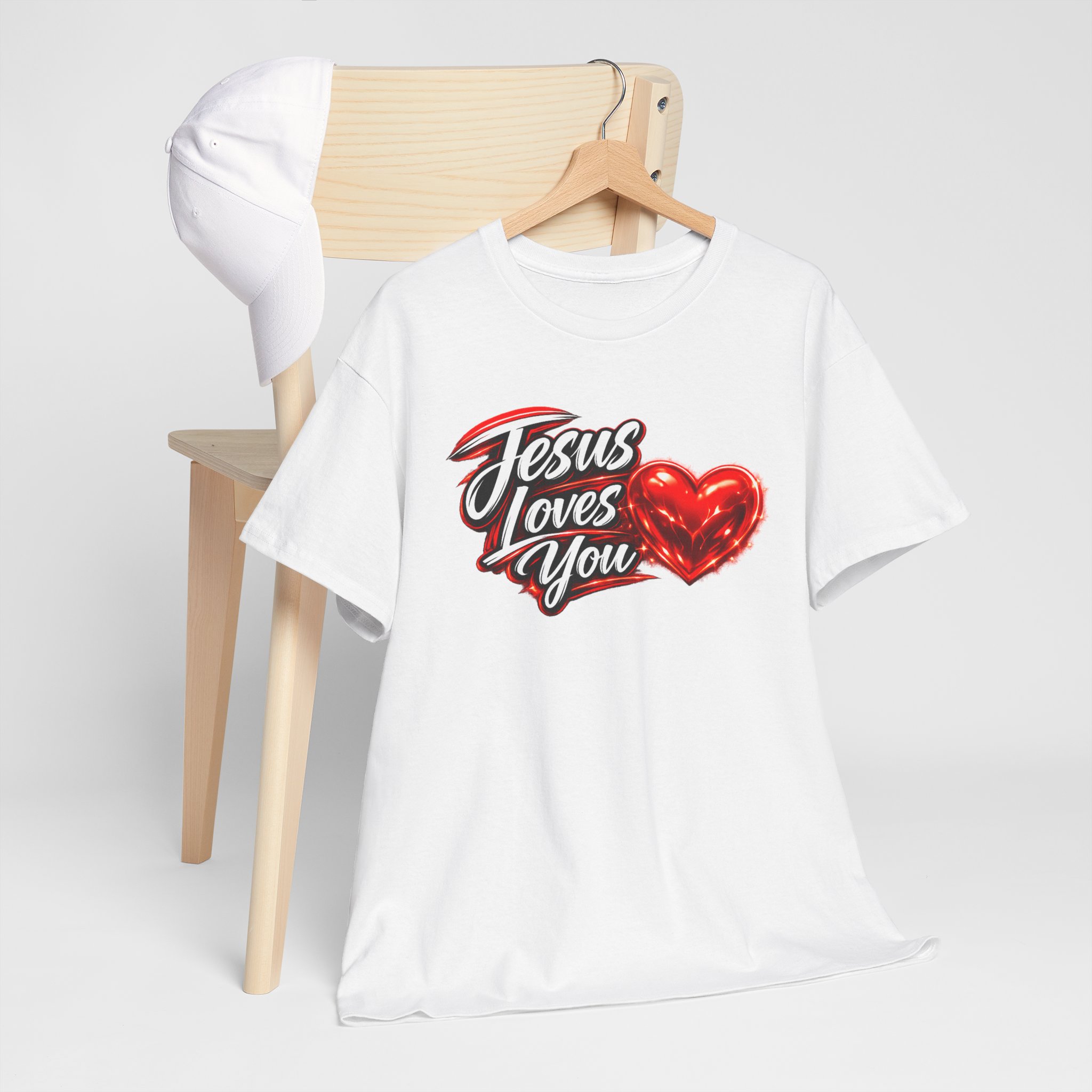 Jesus Loves You — Heart Design Tee - Image 9