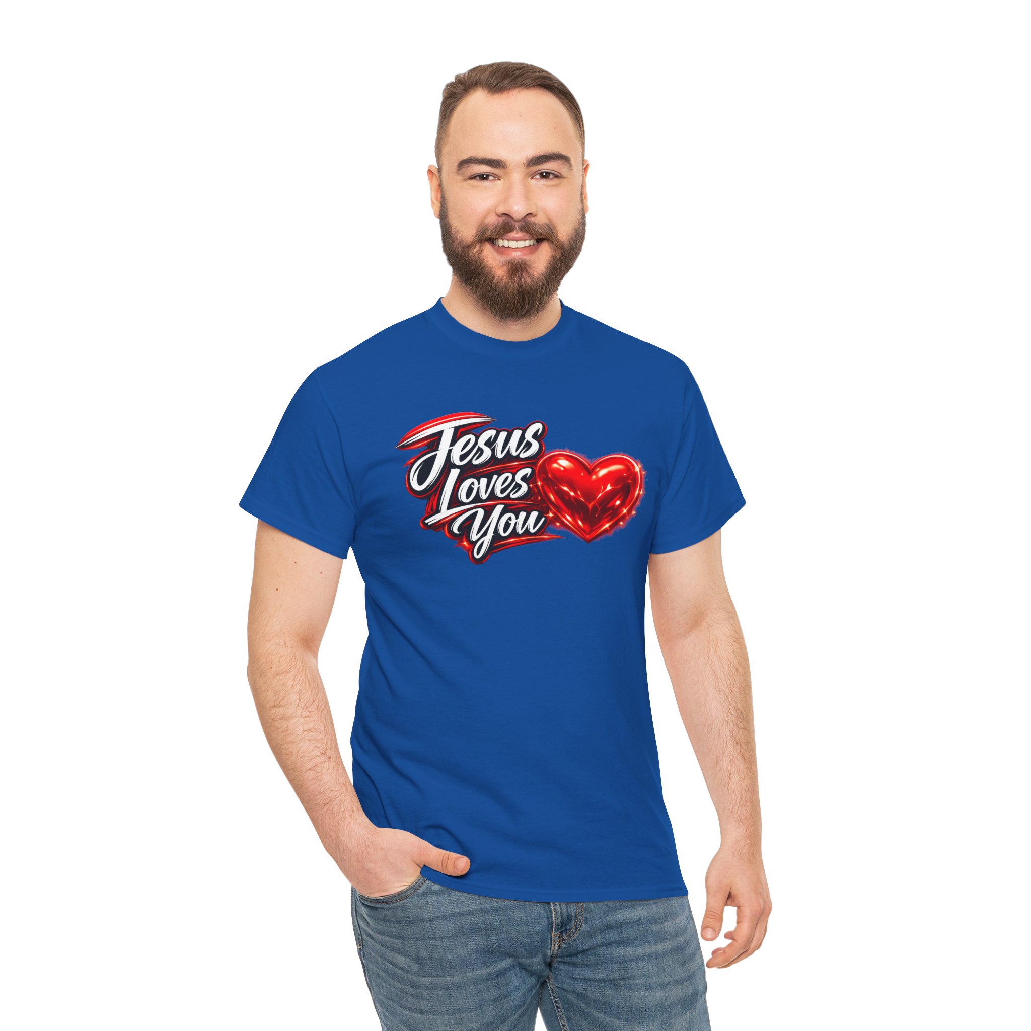 Jesus Loves You — Heart Design Tee - Image 23