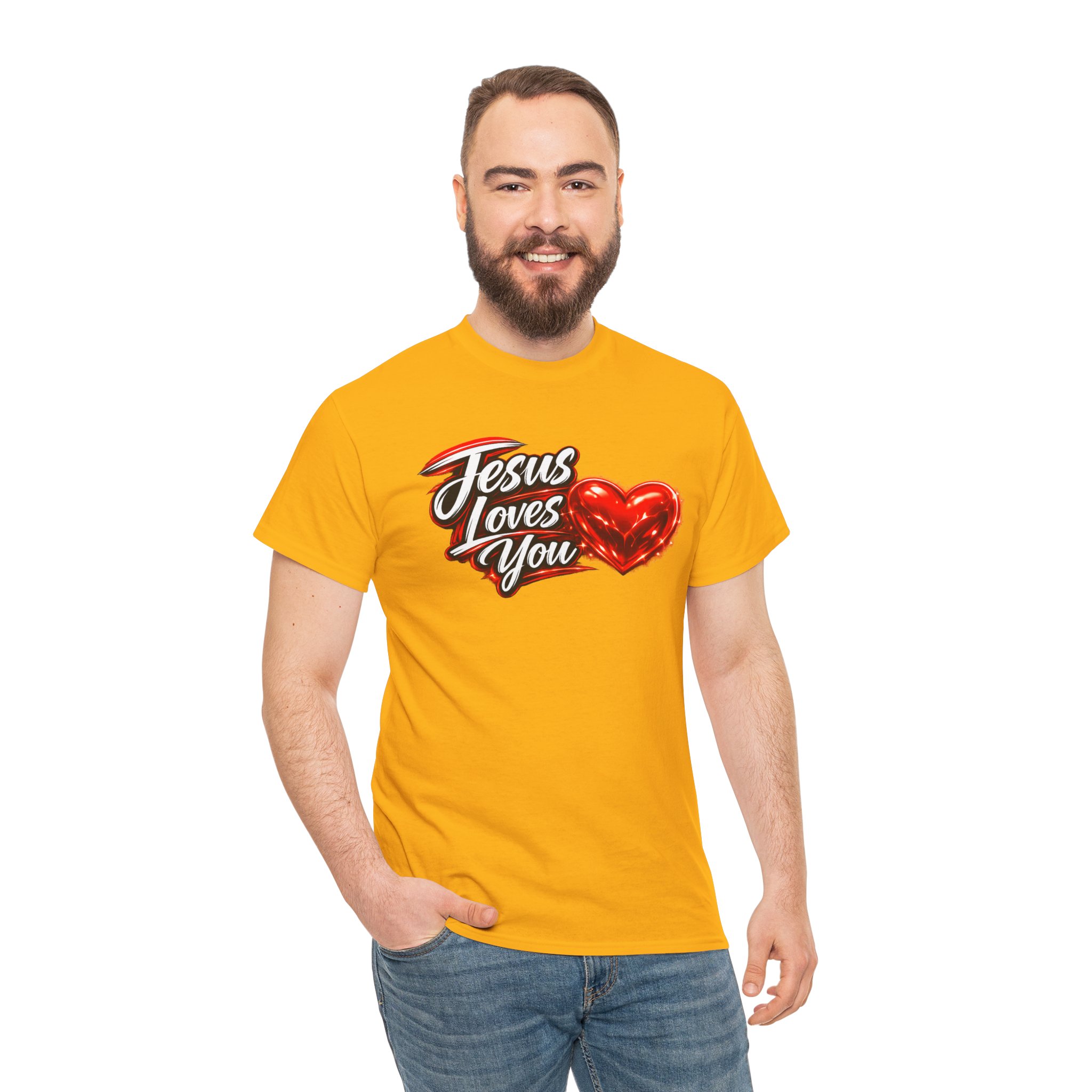 Jesus Loves You — Heart Design Tee - Image 5