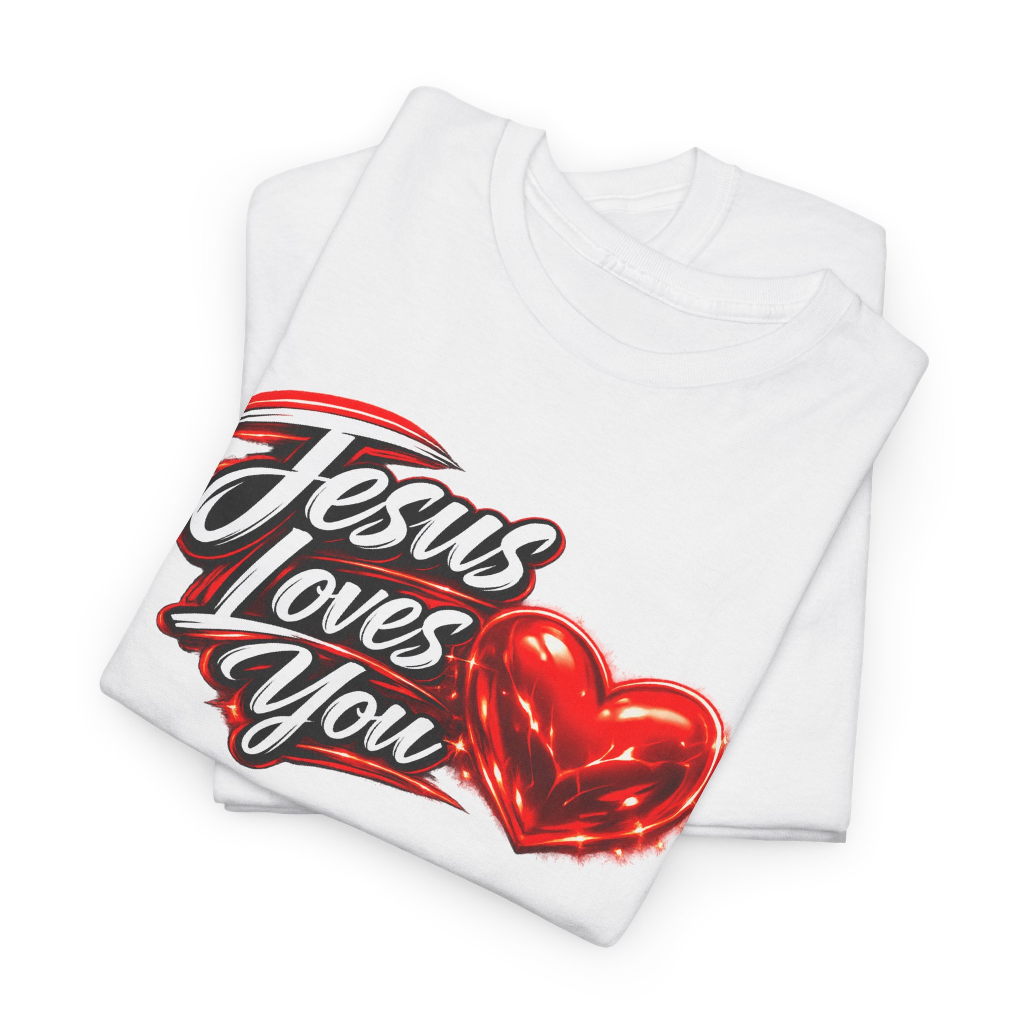 Jesus Loves You — Heart Design Tee - Image 8