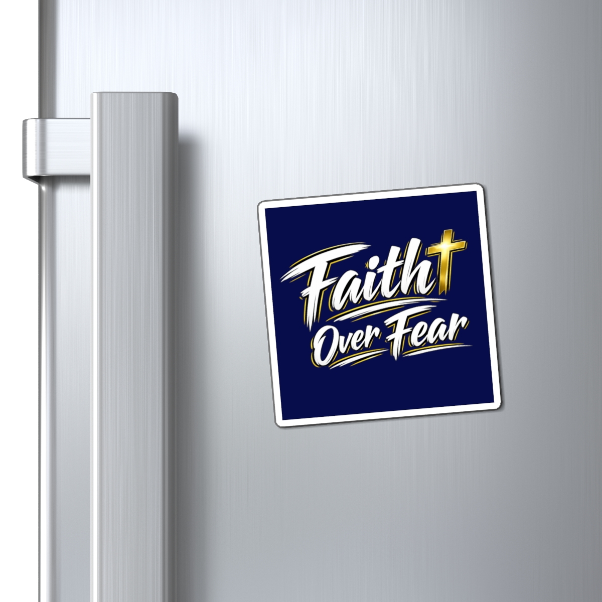 Faith Over Fear Magnet — Golden Courage Reminder - Image 2