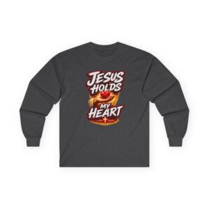 Jesus Holds My Heart Long Sleeve — Crimson Mercy Comfort
