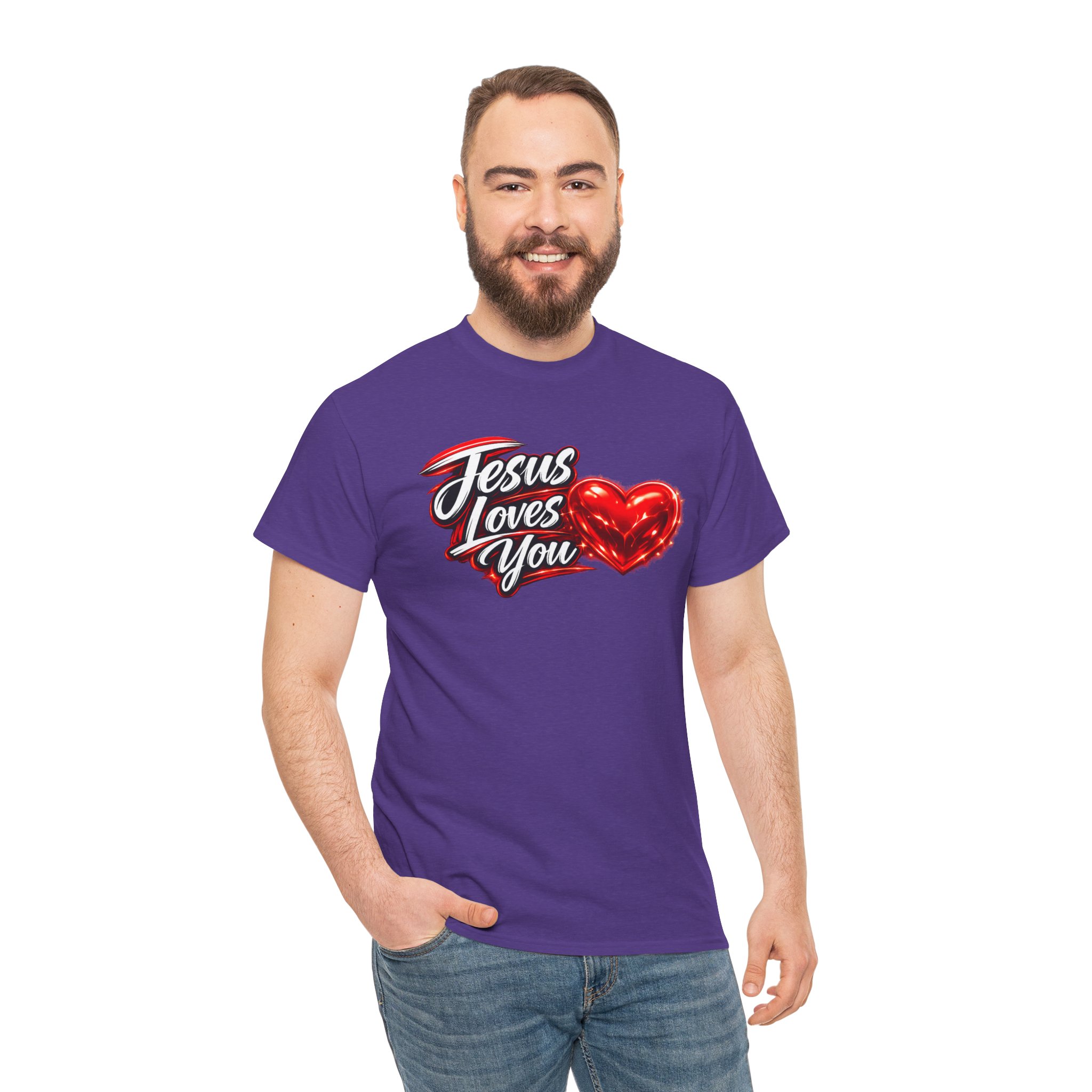 Jesus Loves You — Heart Design Tee - Image 59