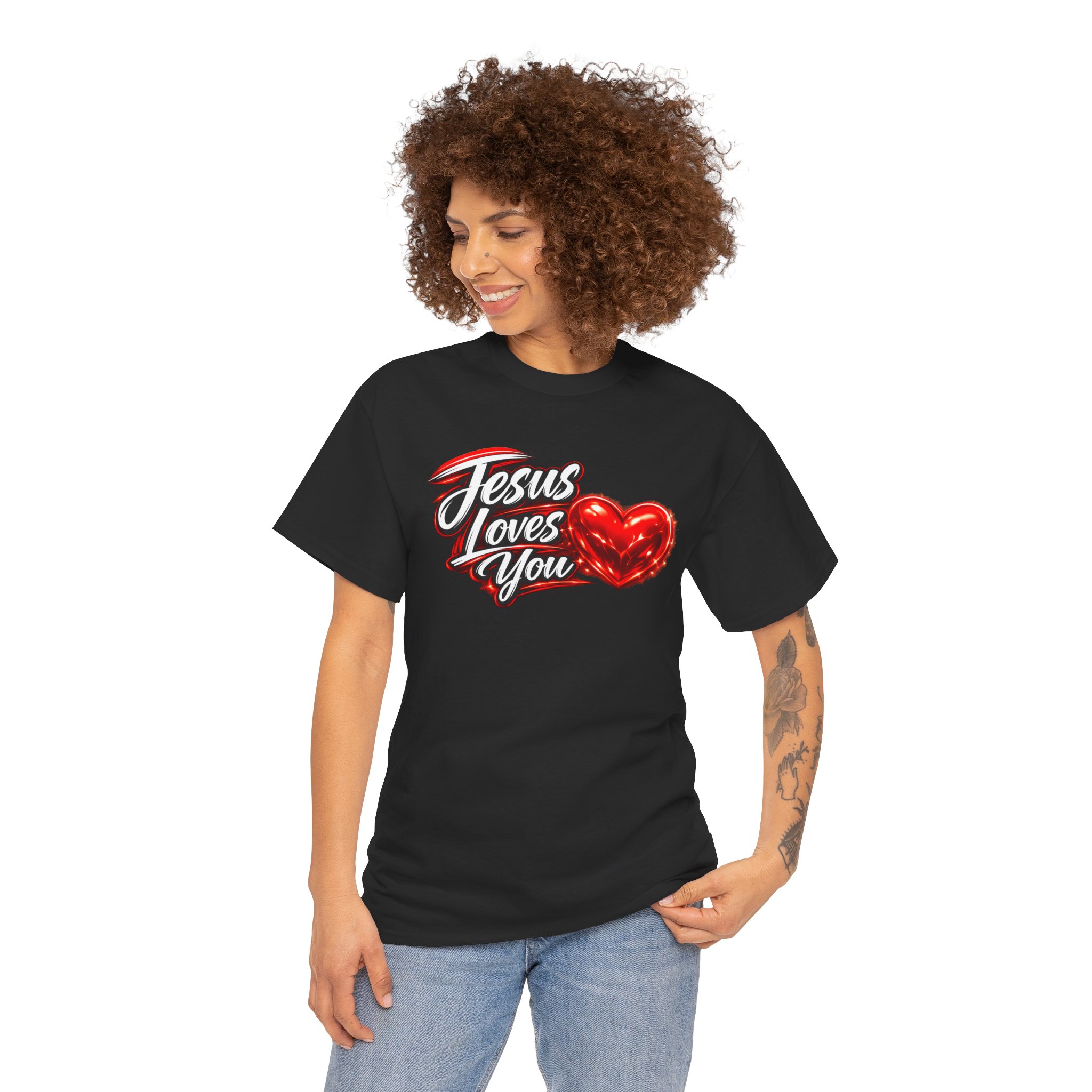 Jesus Loves You — Heart Design Tee - Image 16