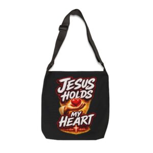 Jesus Holds My Heart Tote – Crimson Mercy Carryall