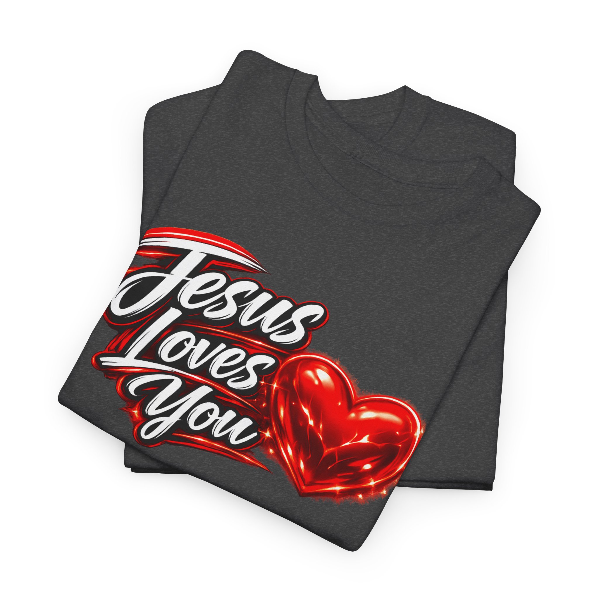 Jesus Loves You — Heart Design Tee - Image 38
