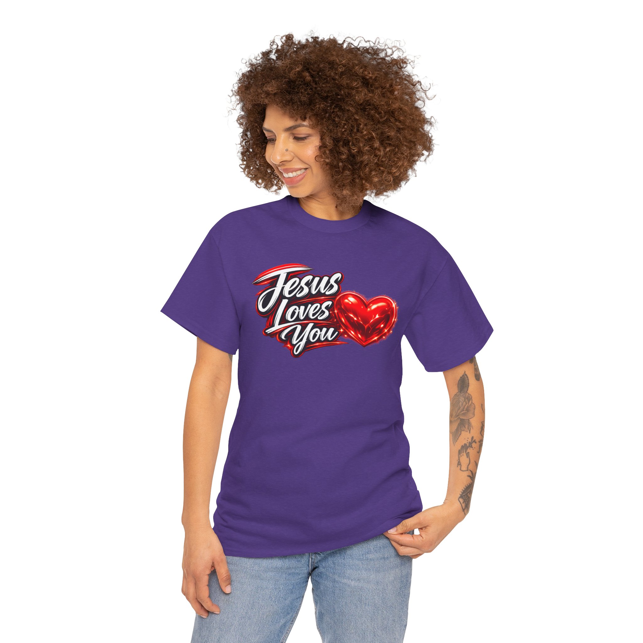 Jesus Loves You — Heart Design Tee - Image 58