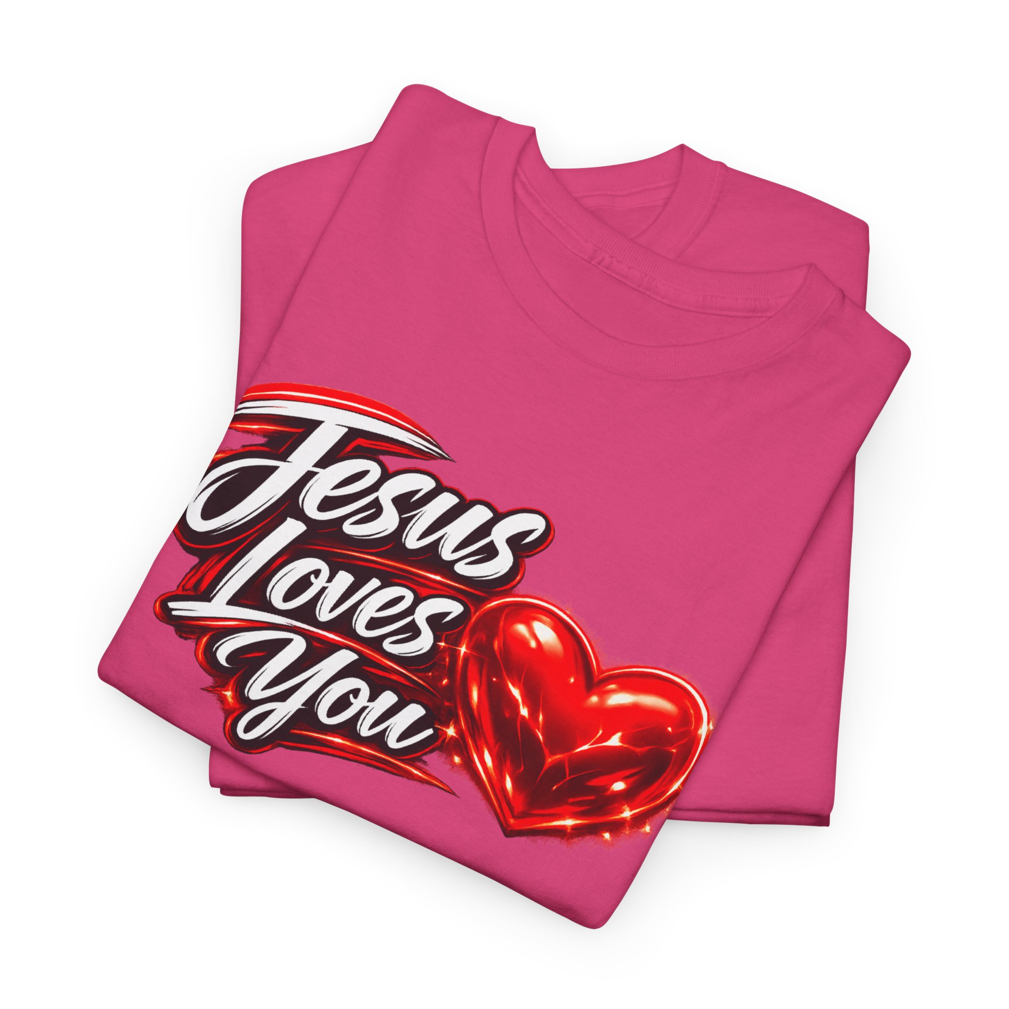 Jesus Loves You — Heart Design Tee - Image 62
