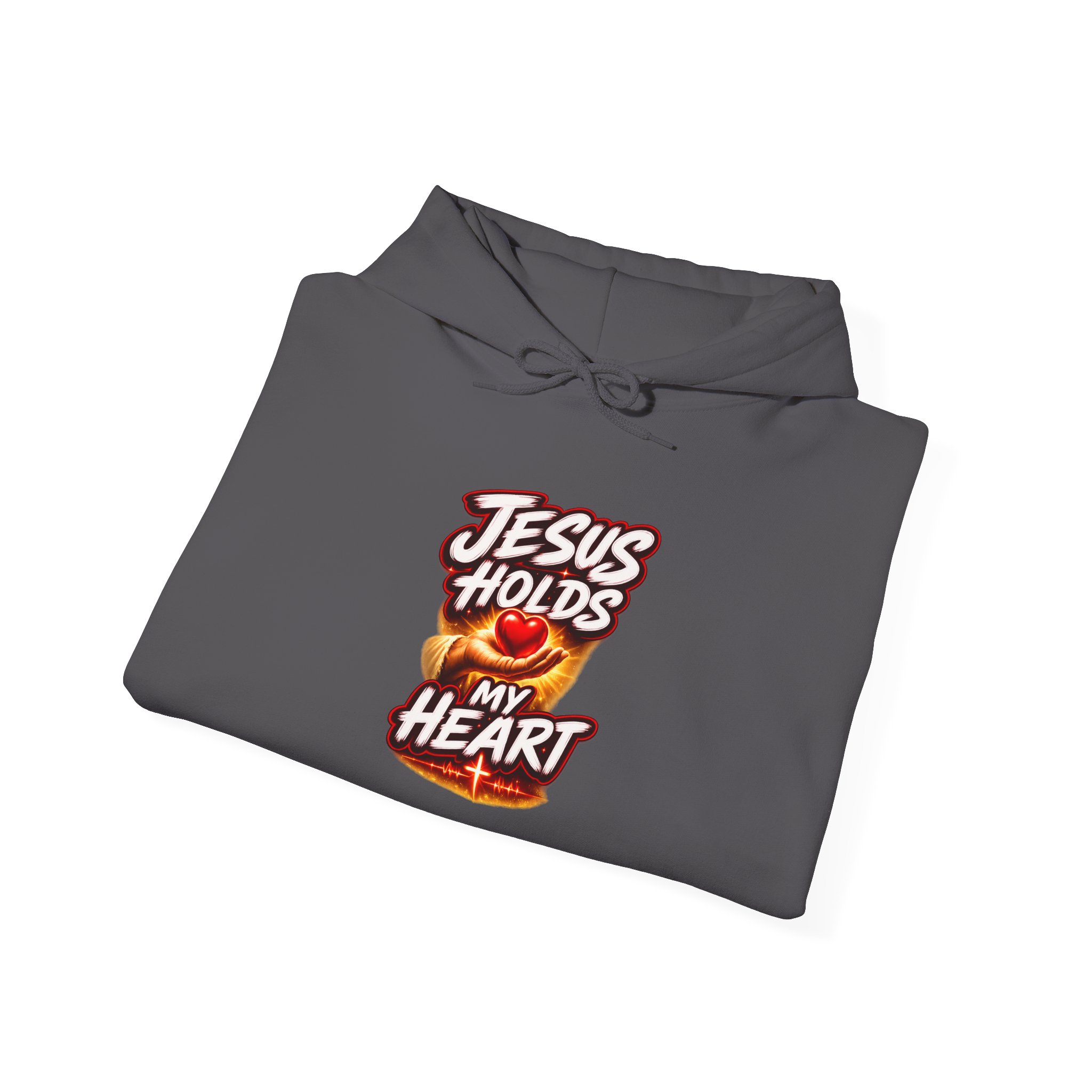 Jesus Holds My Heart – Crimson Mercy Hoodie - Image 4