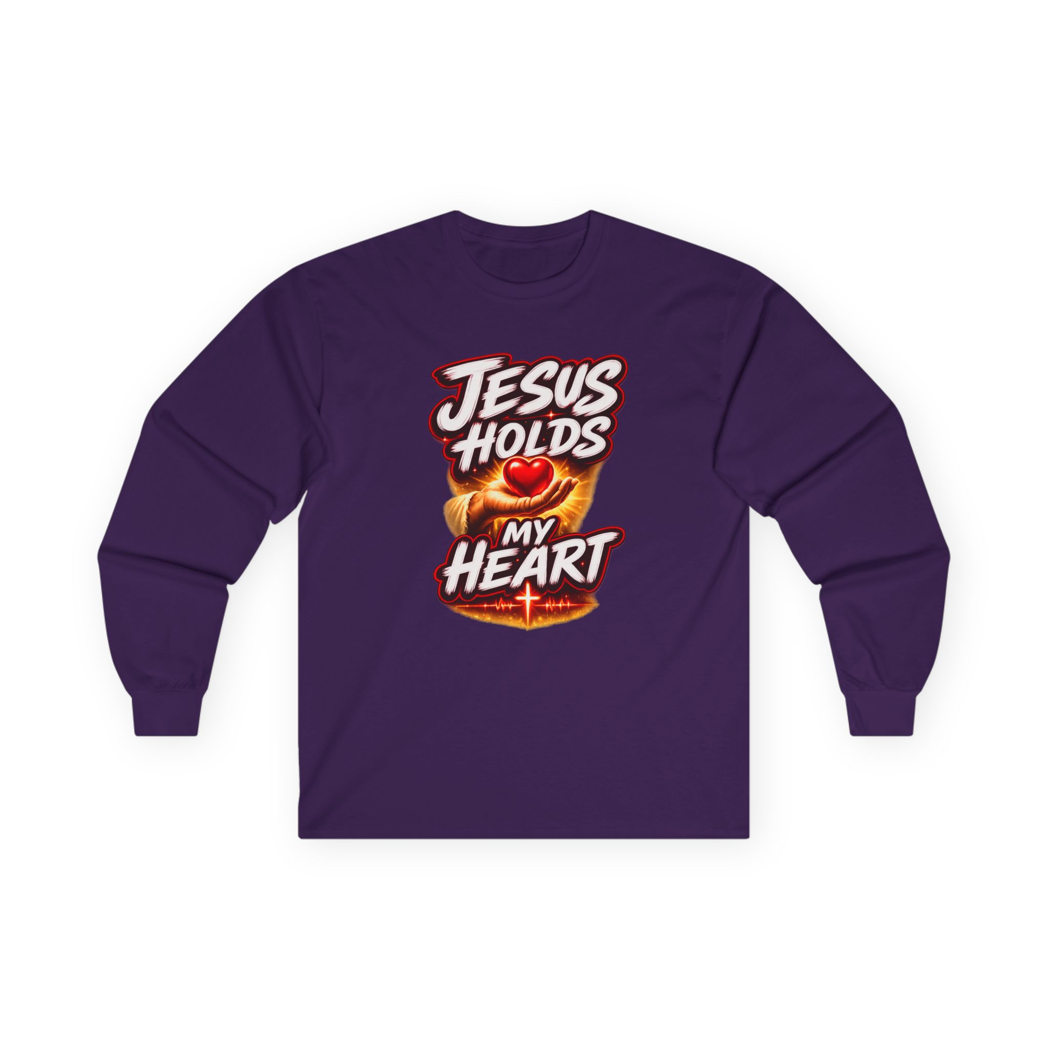 Jesus Holds My Heart Long Sleeve — Crimson Mercy Comfort - Image 40