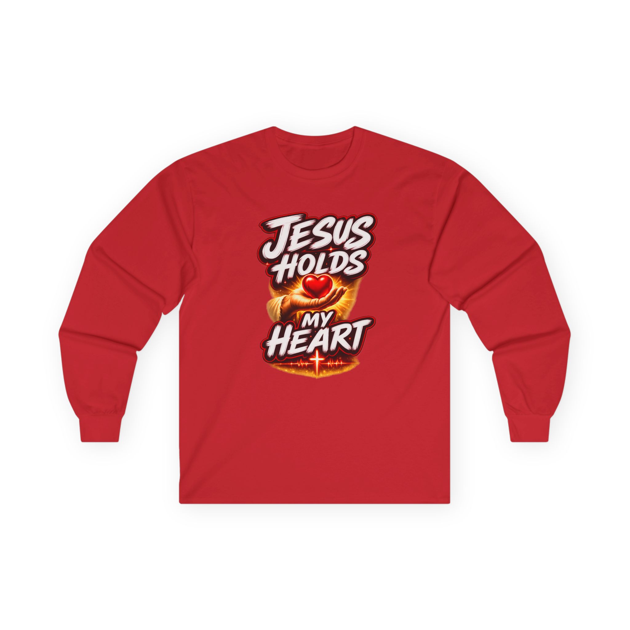 Jesus Holds My Heart Long Sleeve — Crimson Mercy Comfort - Image 46