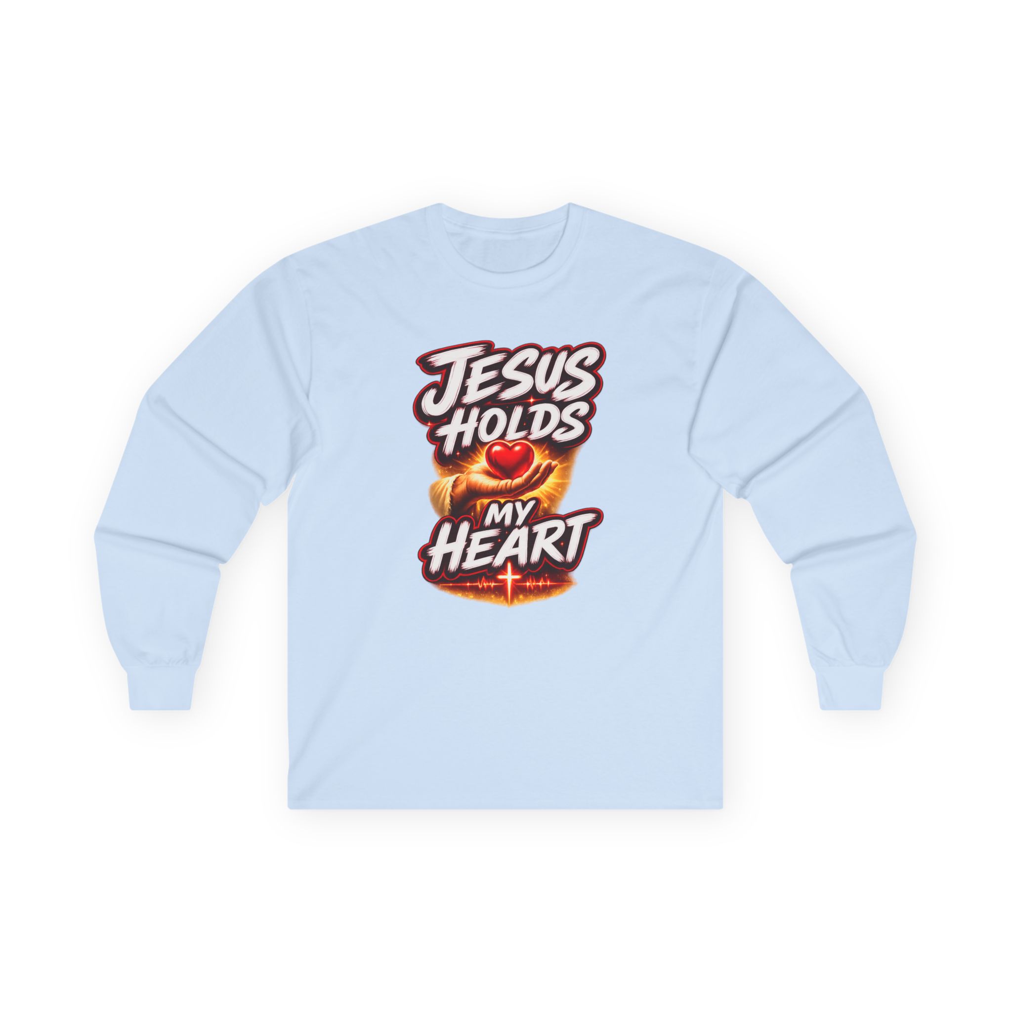 Jesus Holds My Heart Long Sleeve — Crimson Mercy Comfort - Image 28